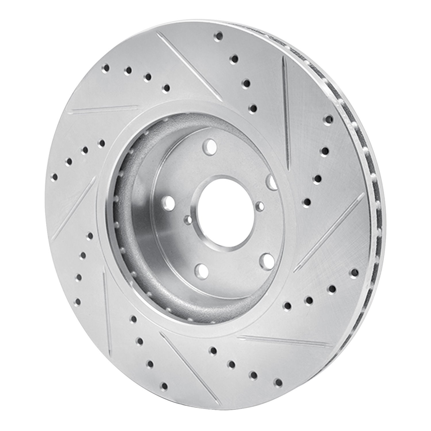631-13035L Drilled/Slotted Brake Rotor [Silver], 2006-2021 Subaru, Position: Front Left