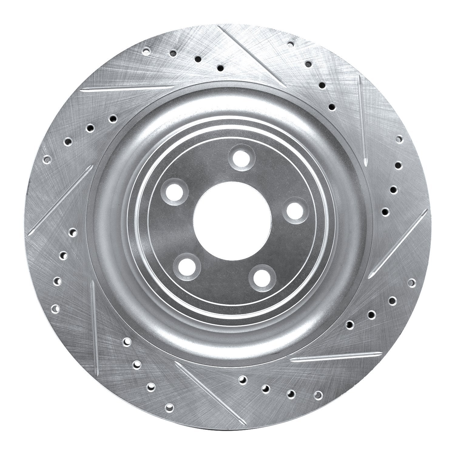 631-20023D Drilled/Slotted Brake Rotor [Silver], 2008-2009 Jaguar, Position: Rear Right
