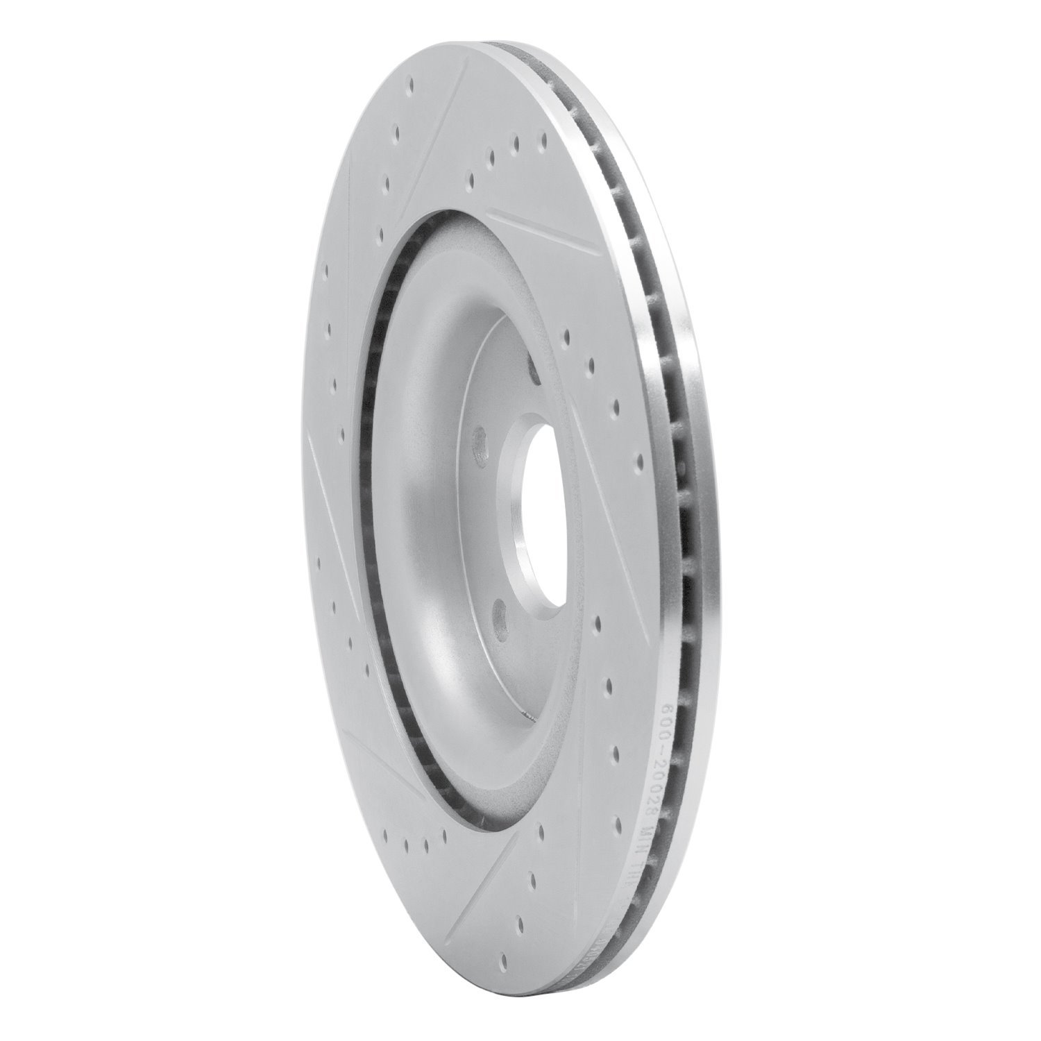 631-20028R Drilled/Slotted Brake Rotor [Silver], 2014-2021 Jaguar, Position: Rear Right