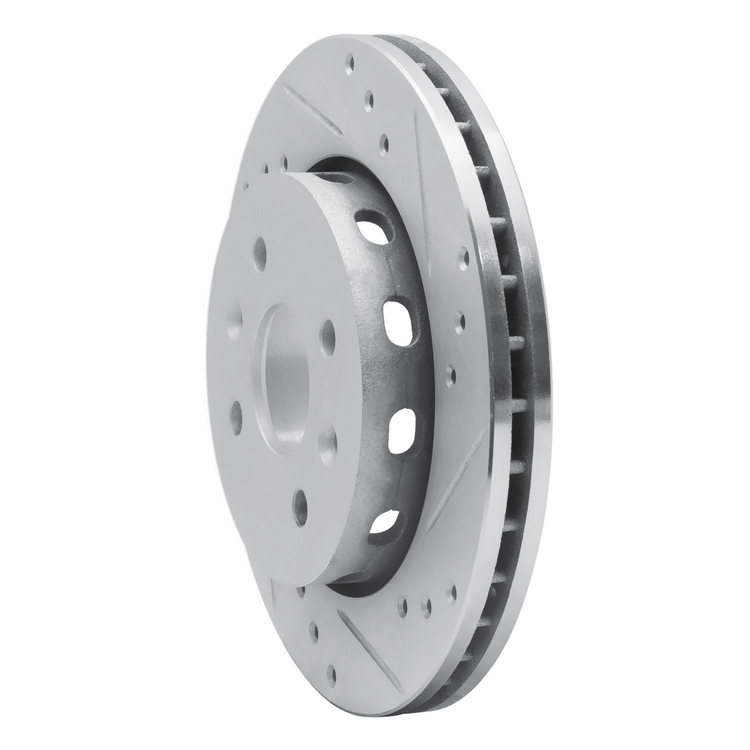 631-21004R Drilled/Slotted Brake Rotor [Silver], 2001-2003 Kia/Hyundai/Genesis, Position: Front Right
