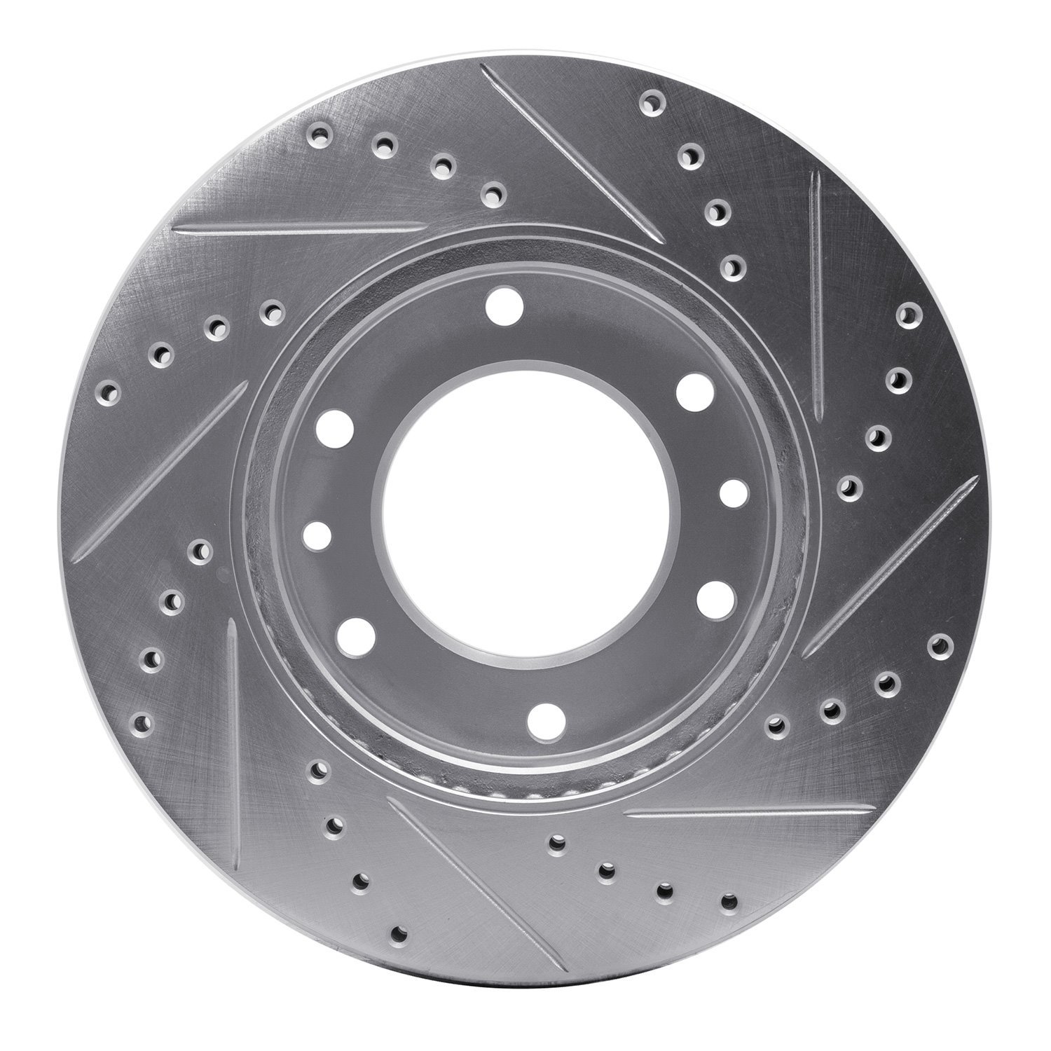 631-21023L Drilled/Slotted Brake Rotor [Silver], 2006-2014 Kia/Hyundai/Genesis, Position: Front Left
