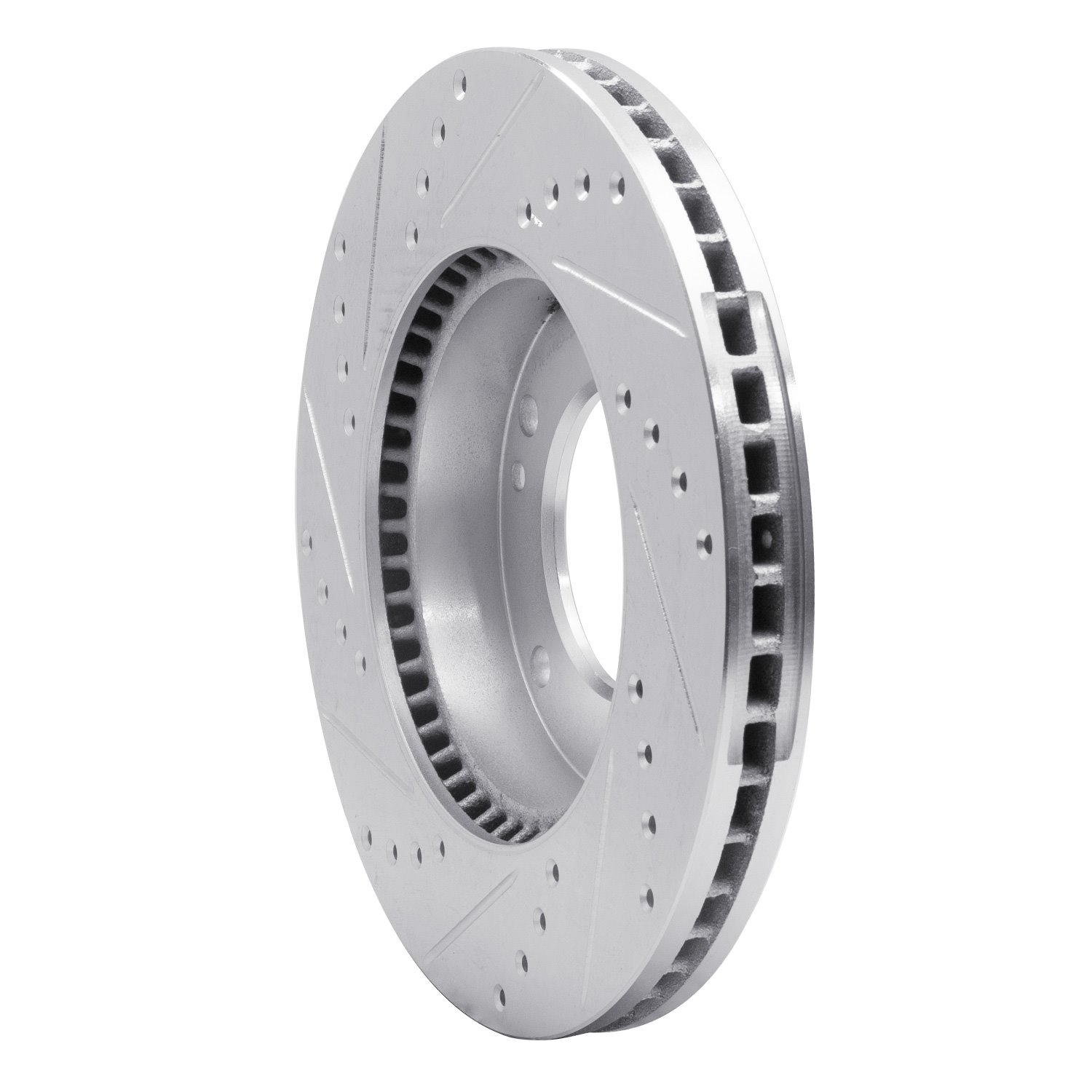 631-21025R Drilled/Slotted Brake Rotor [Silver], 2007-2009 Kia/Hyundai/Genesis, Position: Front Right