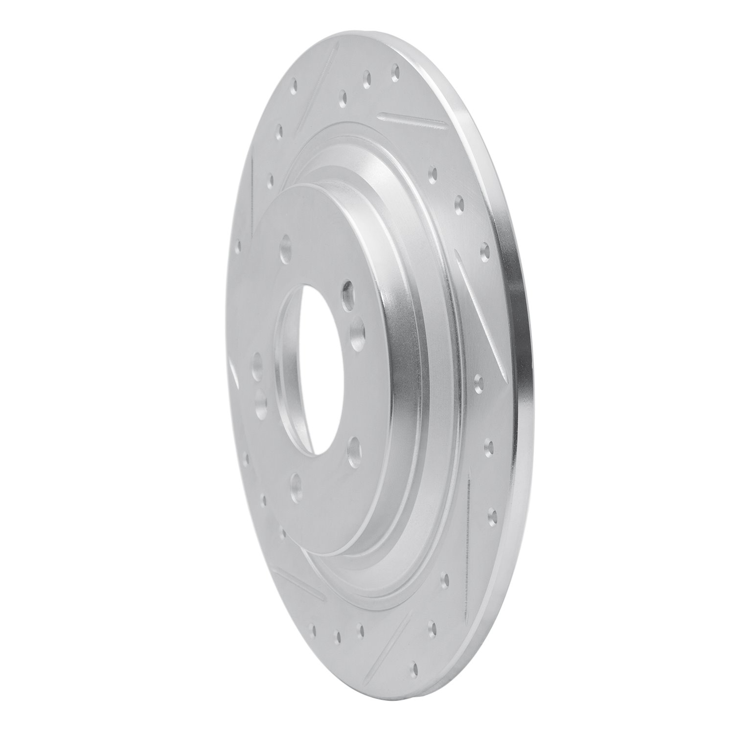 631-21036L Drilled/Slotted Brake Rotor [Silver], Fits Select Kia/Hyundai/Genesis, Position: Rear Left