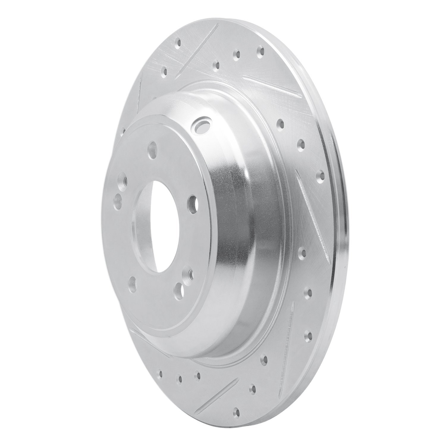 631-21041L Drilled/Slotted Brake Rotor [Silver], Fits Select Kia/Hyundai/Genesis, Position: Rear Left