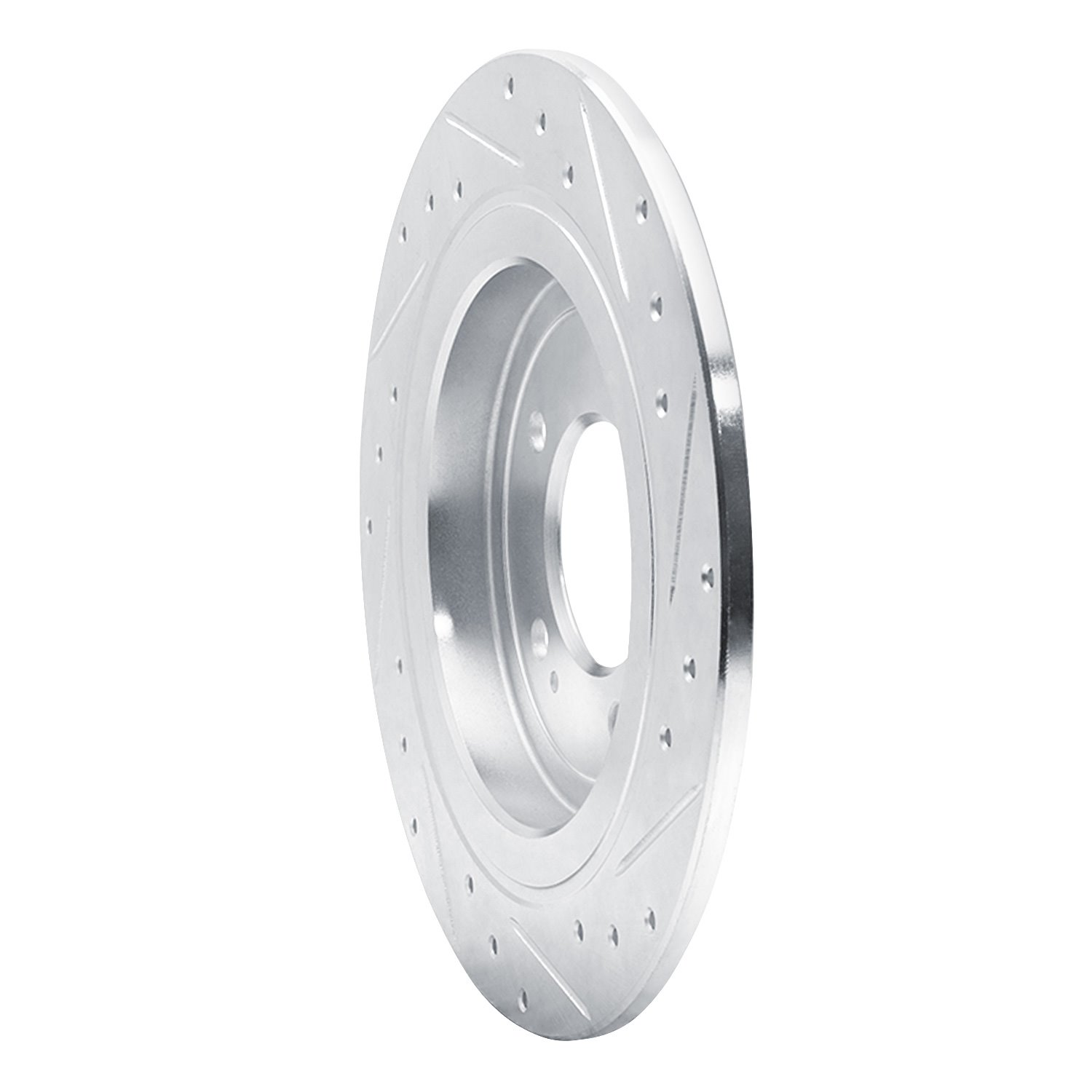 631-21042L Drilled/Slotted Brake Rotor [Silver], Fits Select Kia/Hyundai/Genesis, Position: Rear Left