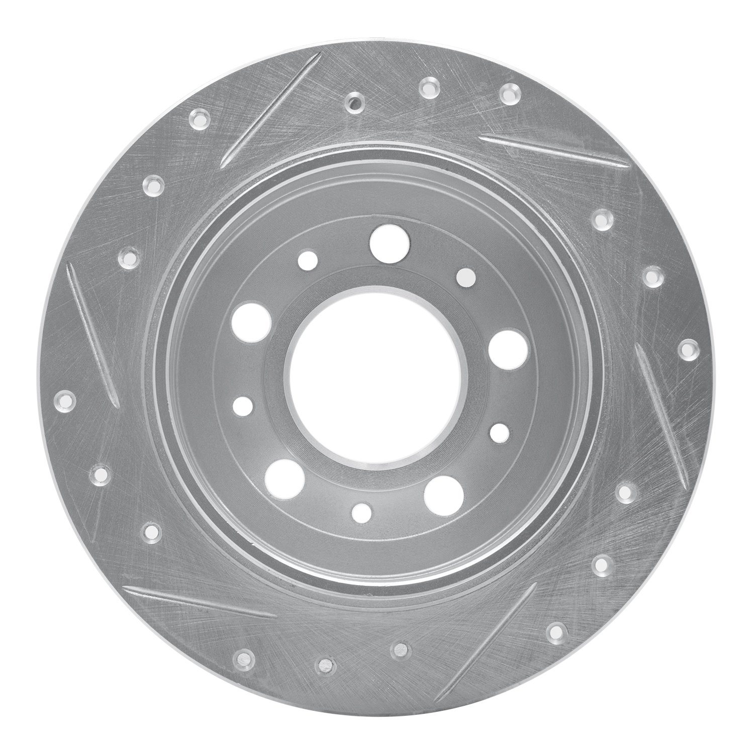 631-27014R Drilled/Slotted Brake Rotor [Silver], 1988-1994 Volvo, Position: Rear Right