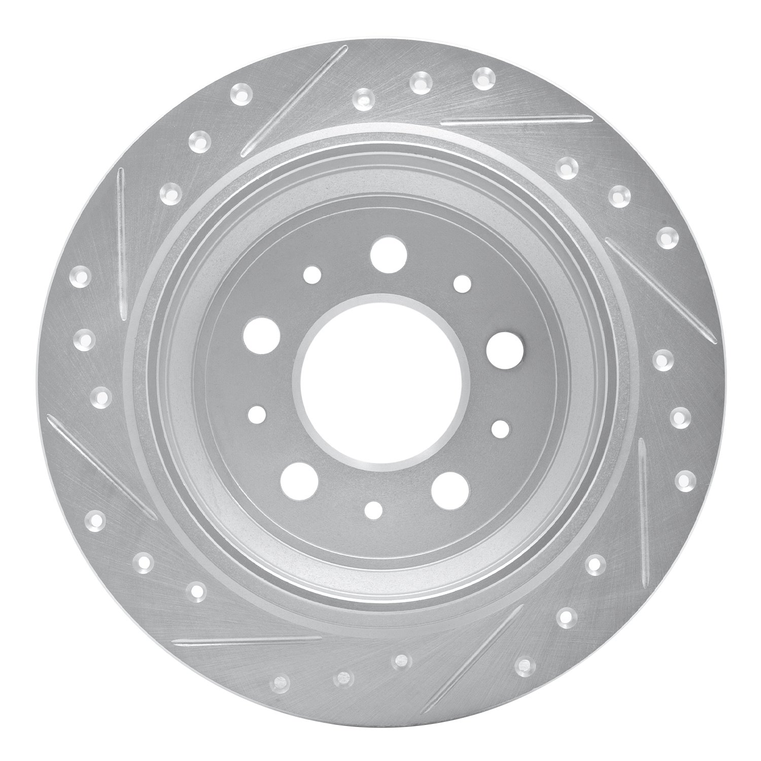 631-27023R Drilled/Slotted Brake Rotor [Silver], 1998-2000 Volvo, Position: Rear Right