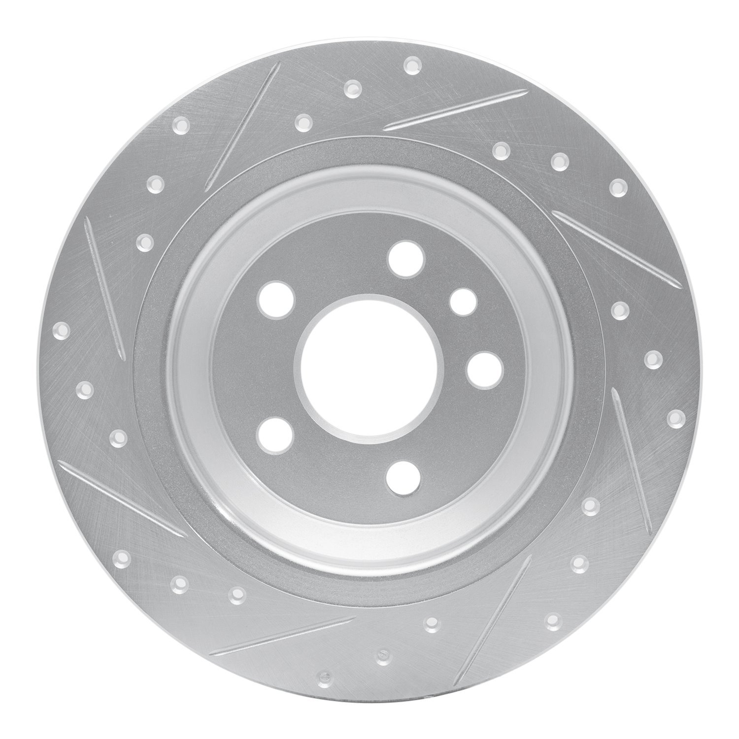 631-27035R Drilled/Slotted Brake Rotor [Silver], 2007-2018 Volvo, Position: Rear Right