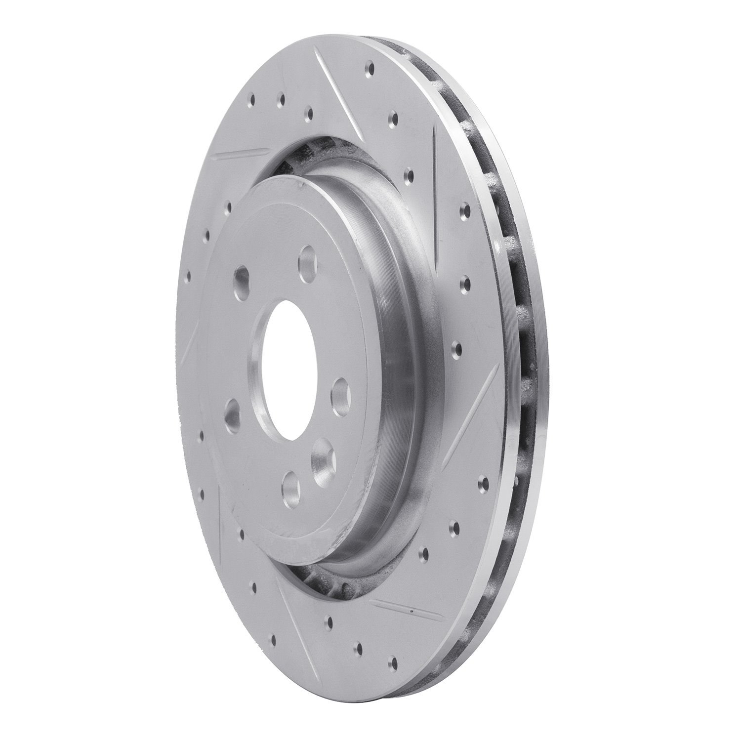 631-27037R Drilled/Slotted Brake Rotor [Silver], 2007-2015 Volvo, Position: Rear Right