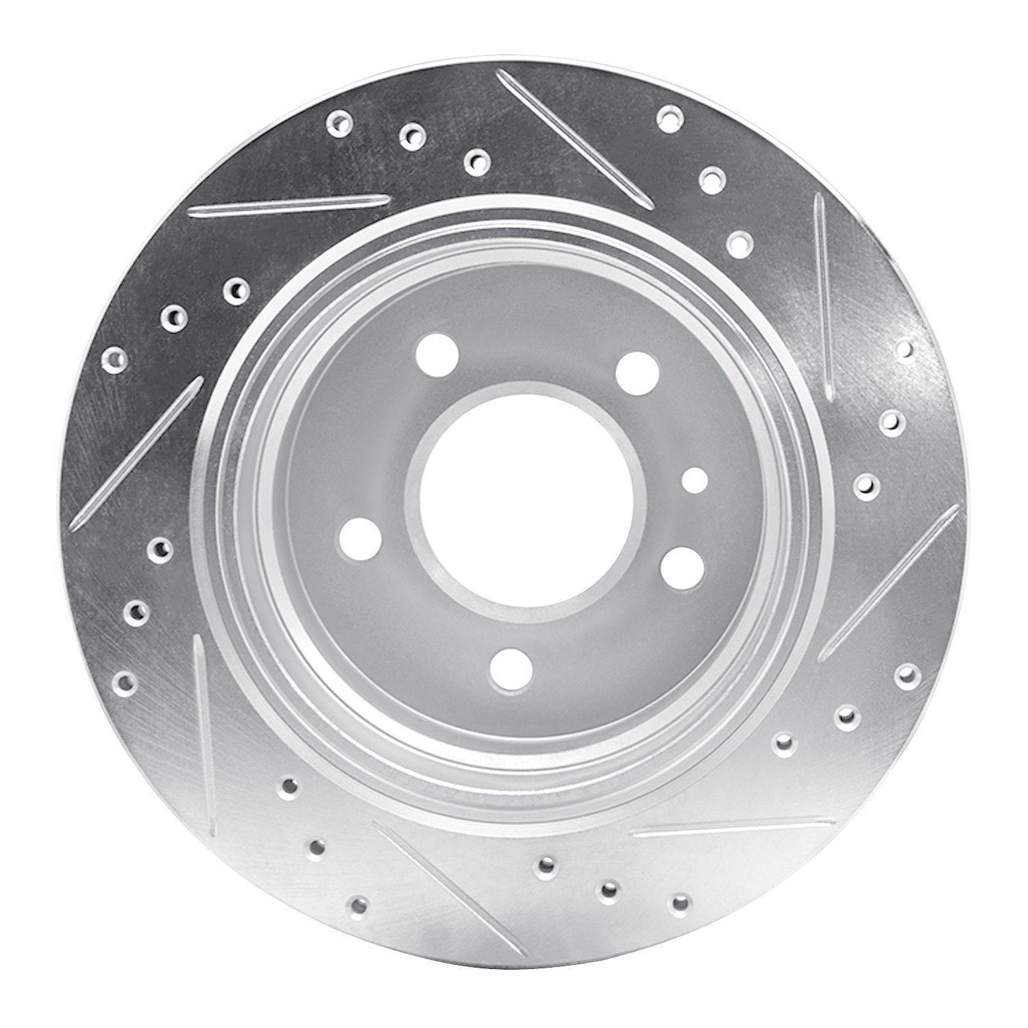 631-31025L Drilled/Slotted Brake Rotor [Silver], 1988-1994 BMW, Position: Rear Left