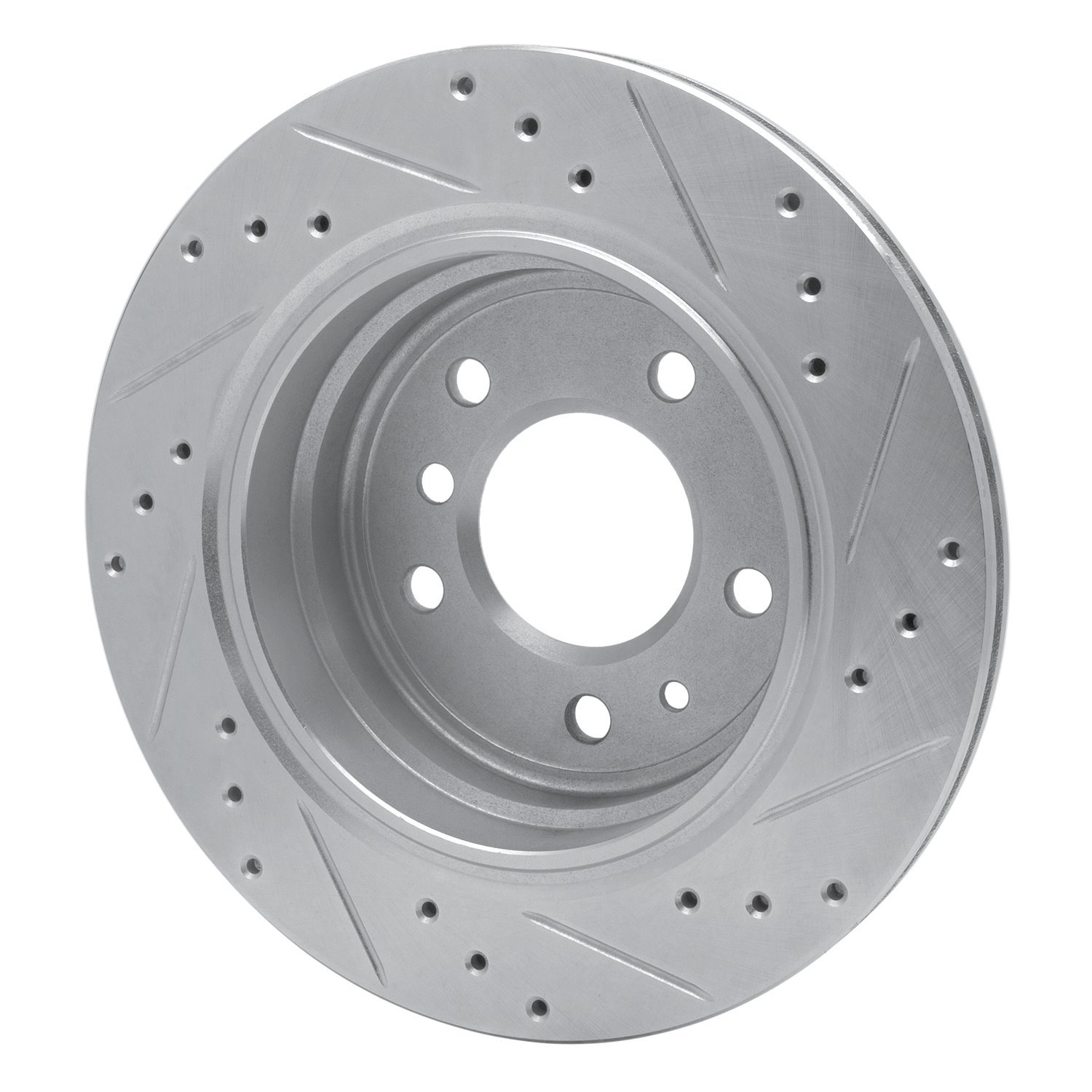 631-31032L Drilled/Slotted Brake Rotor [Silver], 1991-1995 BMW, Position: Rear Left