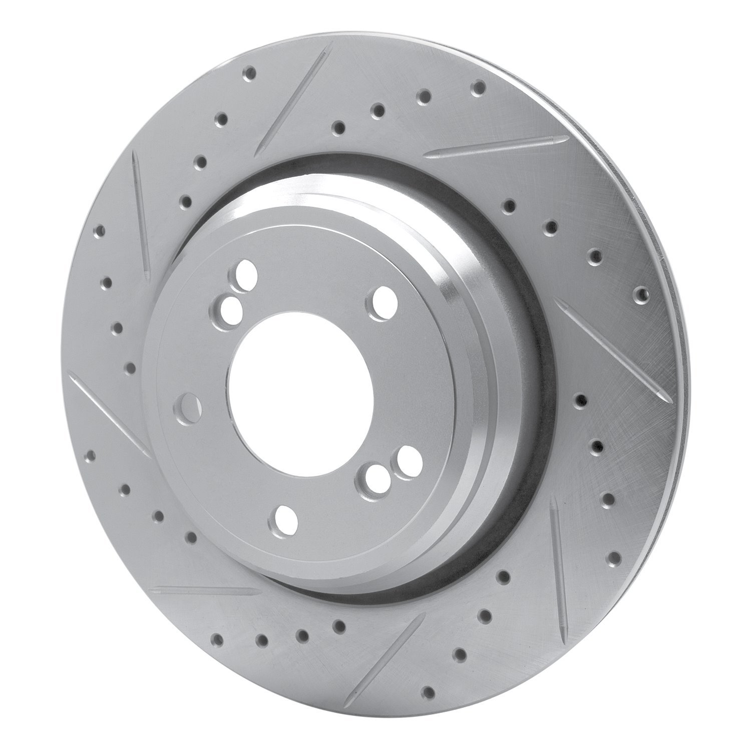 631-31050L Drilled/Slotted Brake Rotor [Silver], 2000-2006 BMW, Position: Rear Left