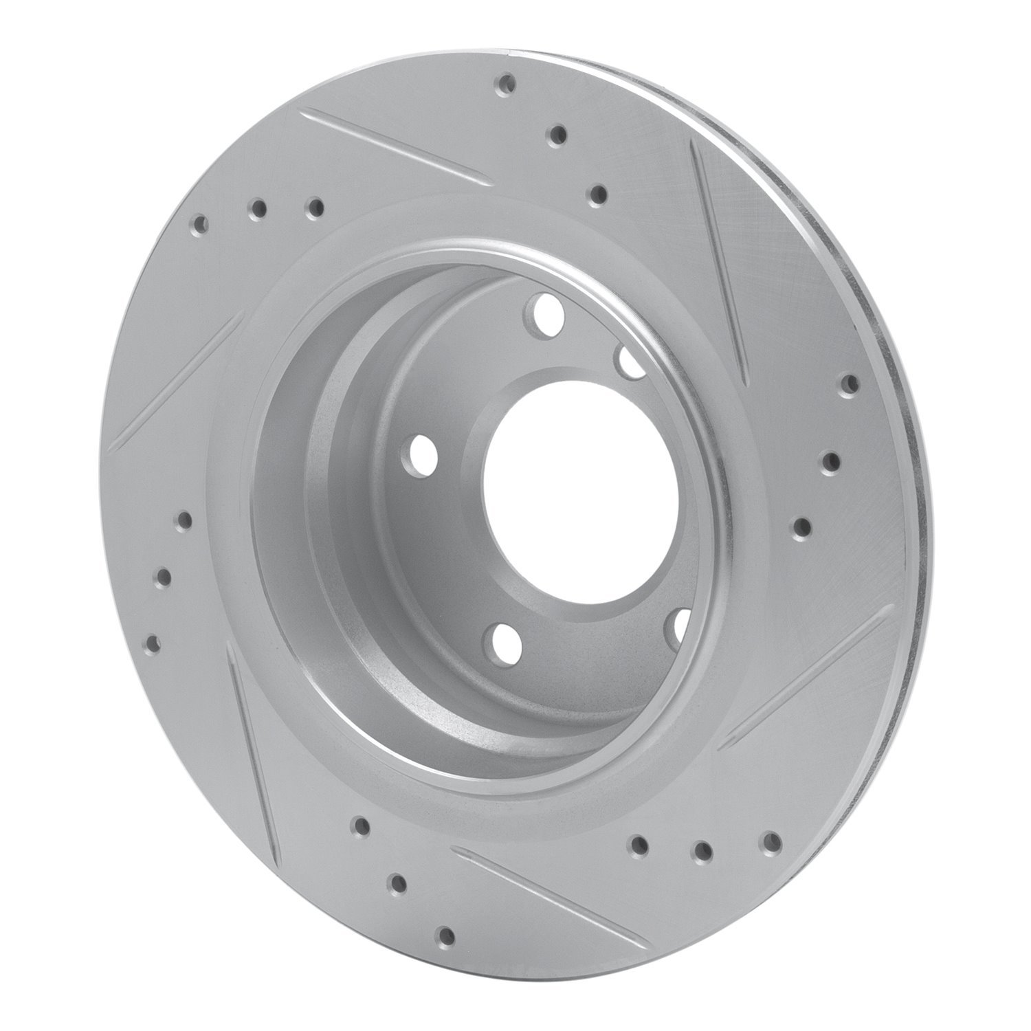 631-31061L Drilled/Slotted Brake Rotor [Silver], 2003-2008 BMW, Position: Rear Left