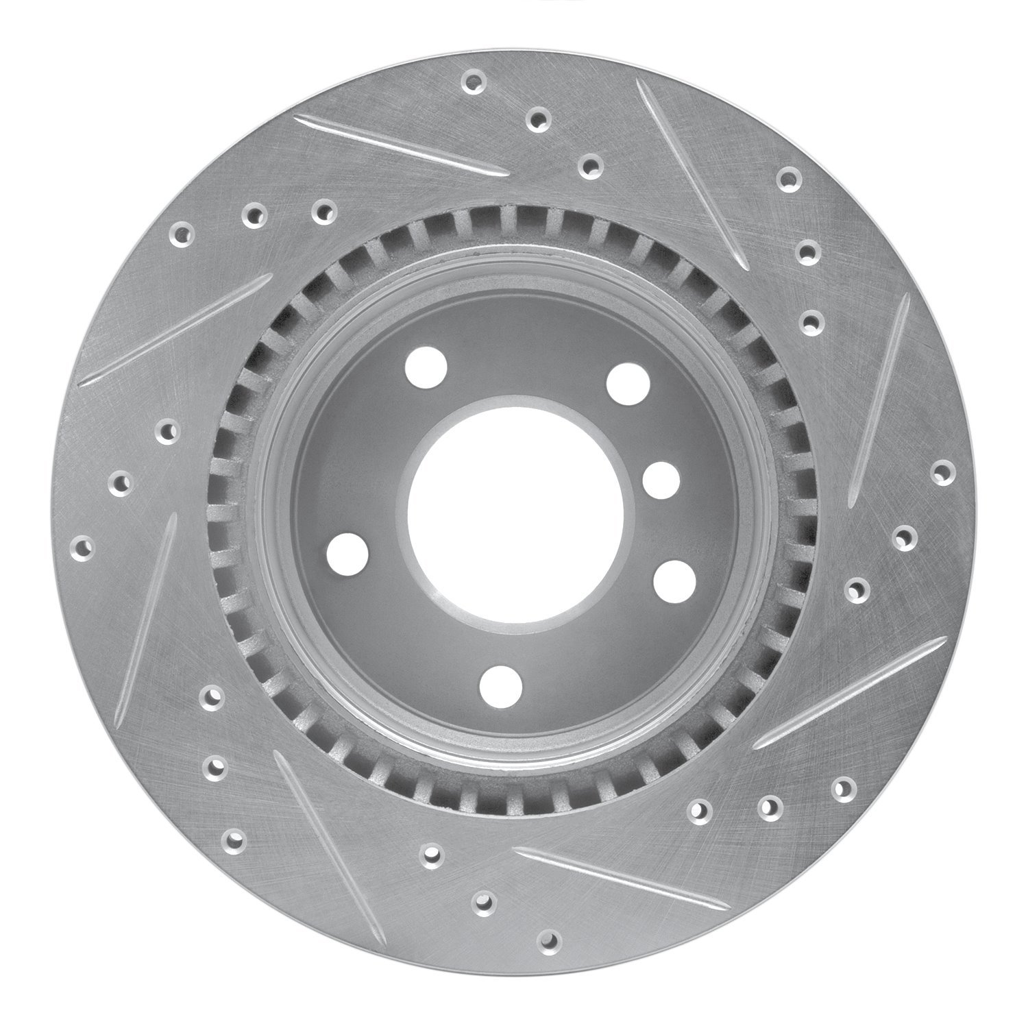 631-31068L Drilled/Slotted Brake Rotor [Silver], 2006-2013 BMW, Position: Rear Left