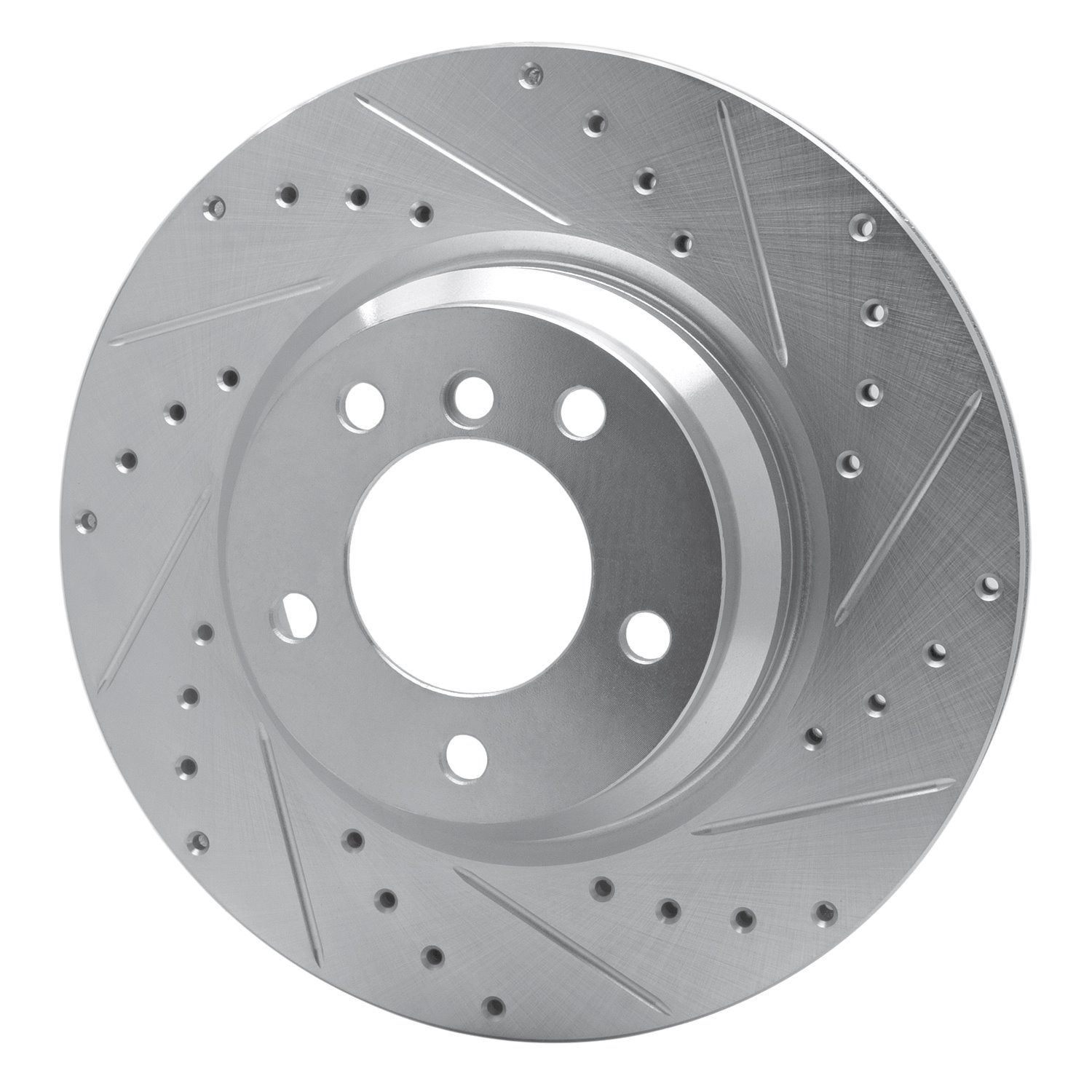 631-31069R Drilled/Slotted Brake Rotor [Silver], 2006-2012 BMW, Position: Front Right