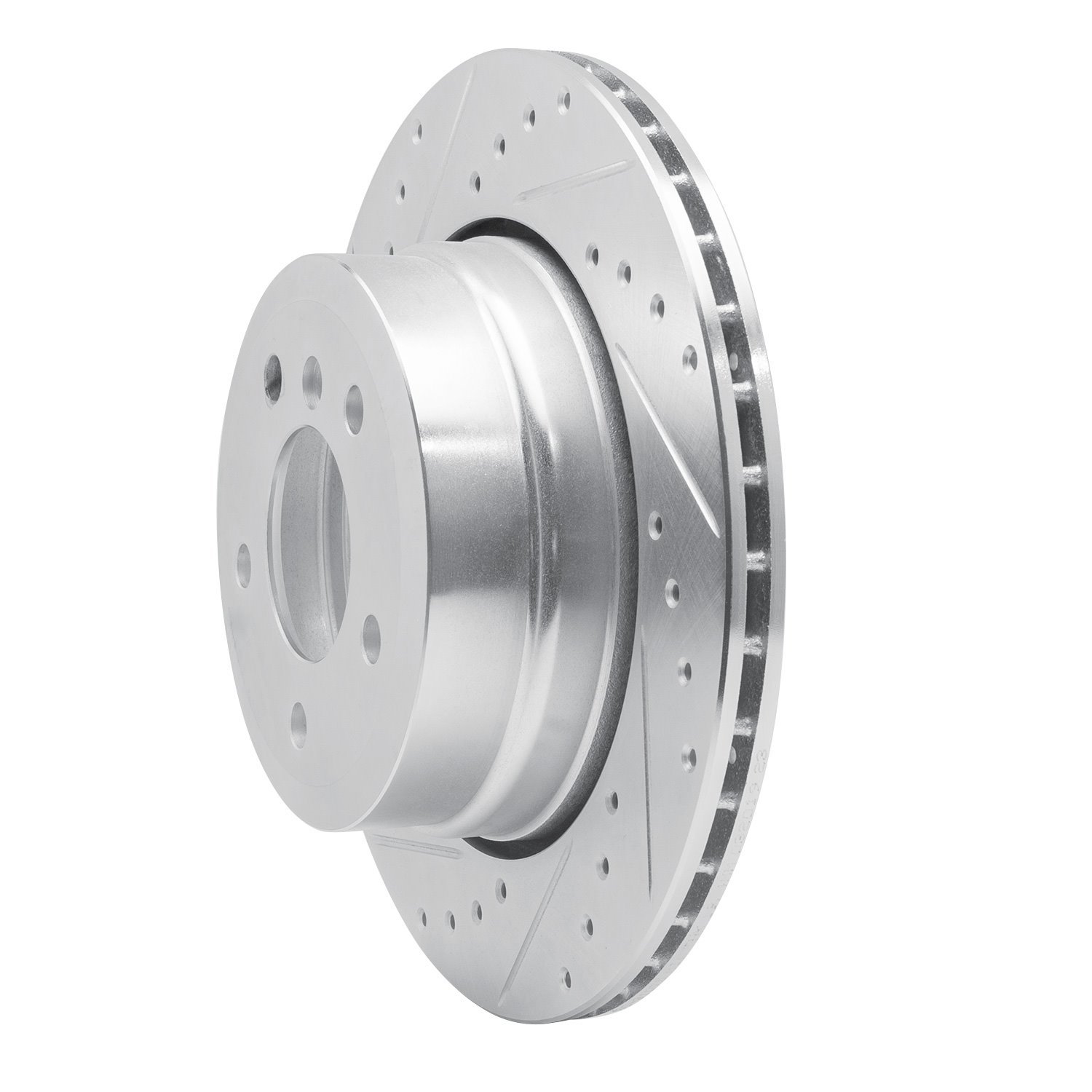 631-31075L Drilled/Slotted Brake Rotor [Silver], 2006-2010 BMW, Position: Rear Left