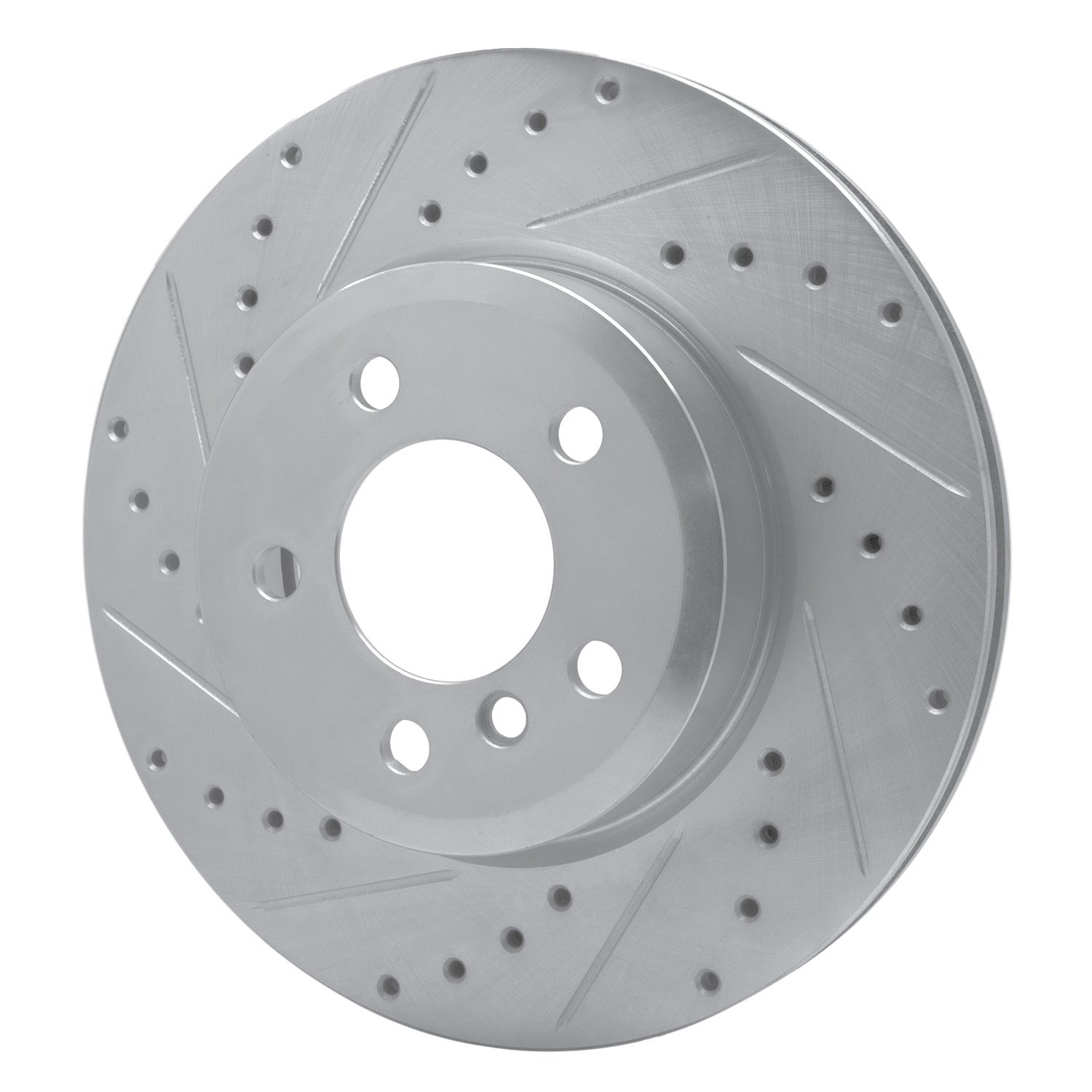 631-31139L Drilled/Slotted Brake Rotor [Silver], 2004-2010 BMW, Position: Front Left