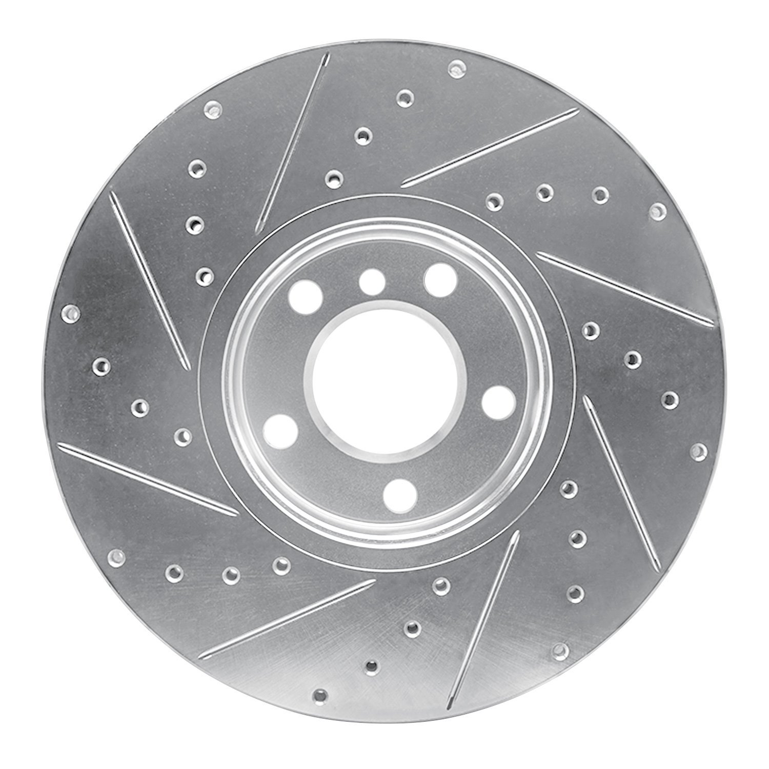 631-31144R Drilled/Slotted Brake Rotor [Silver], 2007-2019 BMW, Position: Front Right