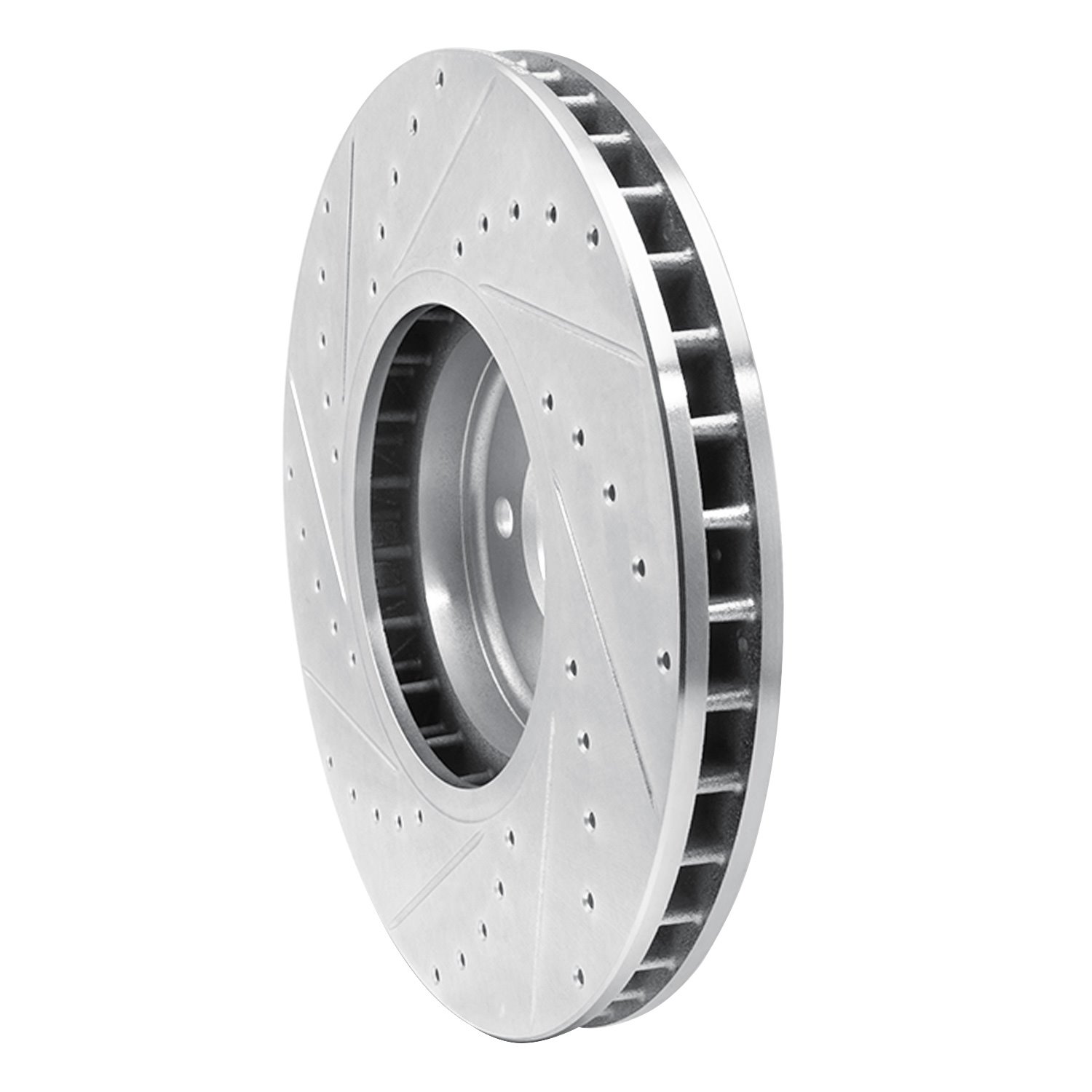 631-31145R Drilled/Slotted Brake Rotor [Silver], 2008-2019 BMW, Position: Front Right