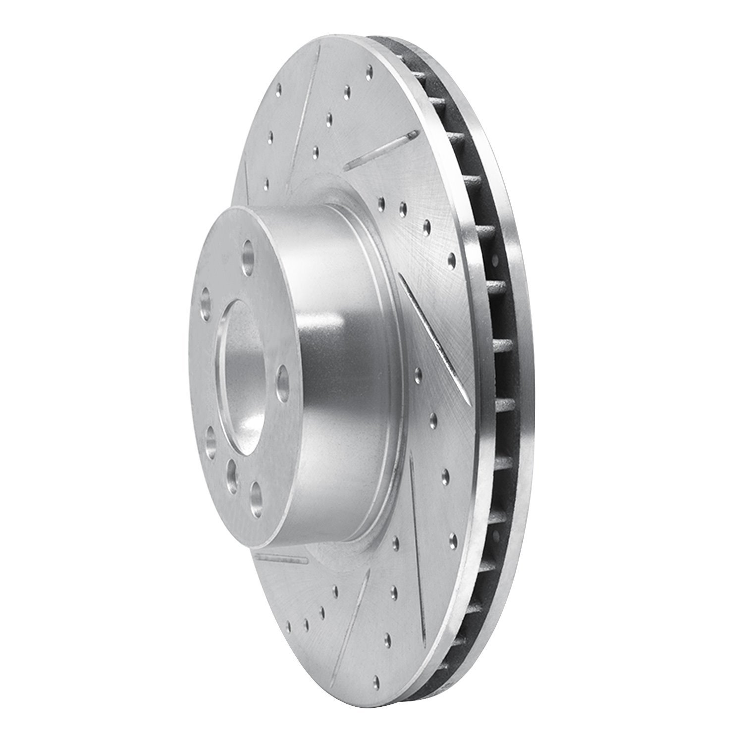 631-31151L Drilled/Slotted Brake Rotor [Silver], 2011-2018 BMW, Position: Front Left