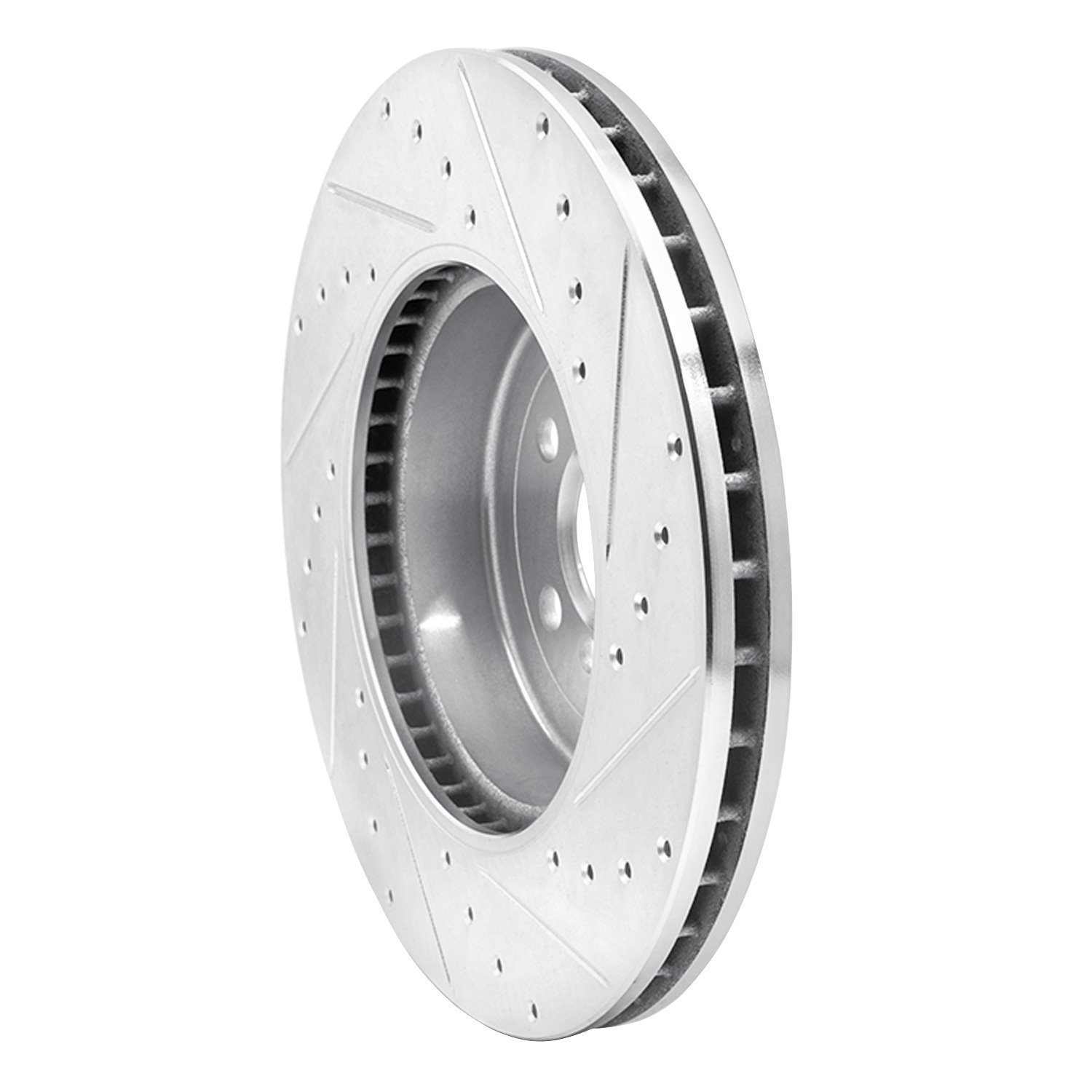 631-31168L Drilled/Slotted Brake Rotor [Silver], Fits Select BMW, Position: Front Left