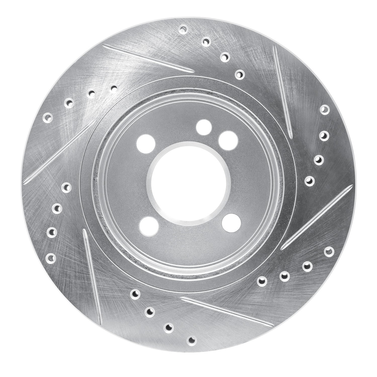 Drilled/Slotted Brake Rotor [Silver], 2002-2008 Mini