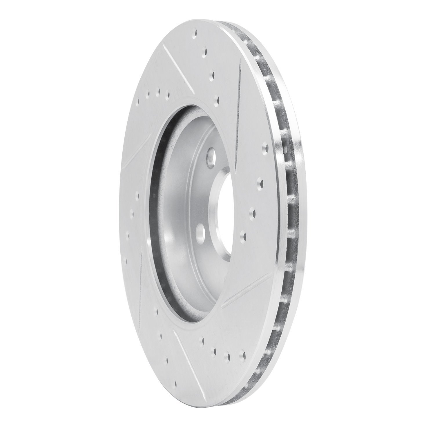 631-32015L Drilled/Slotted Brake Rotor [Silver], 2014-2021 Mini, Position: Front Left