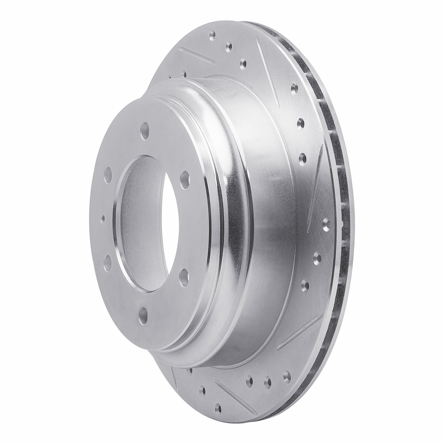 631-37009R Drilled/Slotted Brake Rotor [Silver], 1992-2004 Multiple Makes/Models, Position: Rear Right