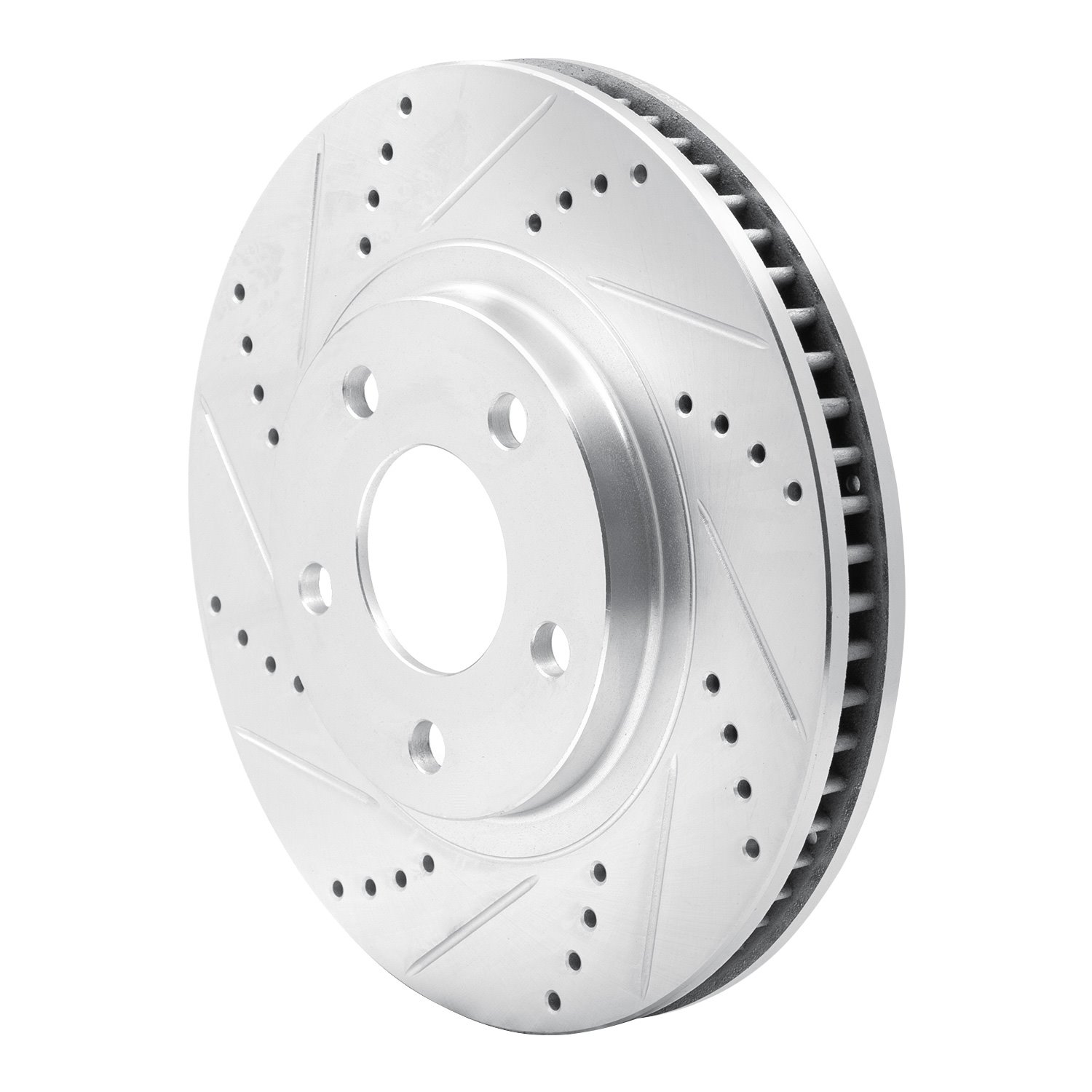 631-45008L Drilled/Slotted Brake Rotor [Silver], 1997-2005 GM, Position: Front Left