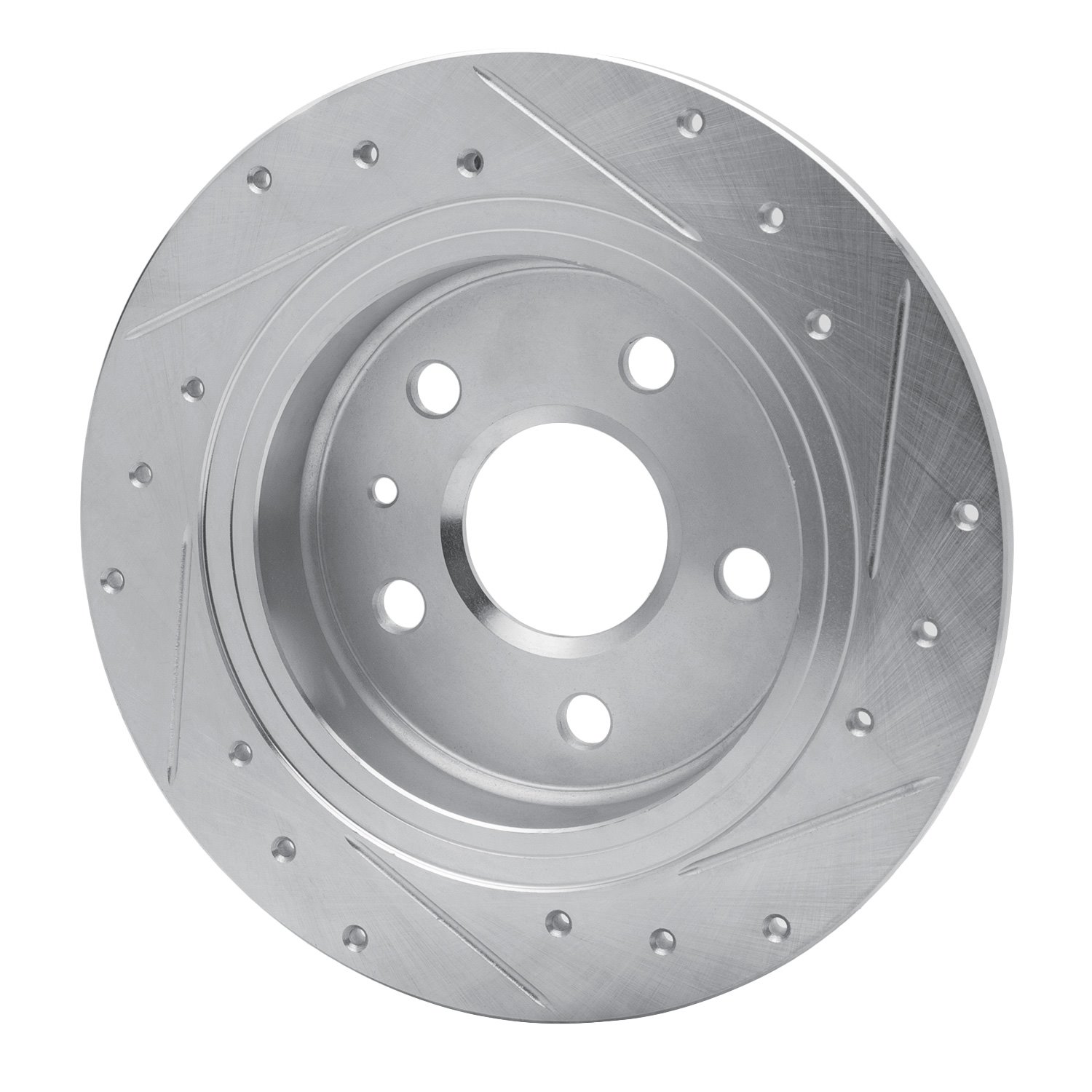 631-45015L Drilled/Slotted Brake Rotor [Silver], 2011-2016 GM, Position: Rear Left