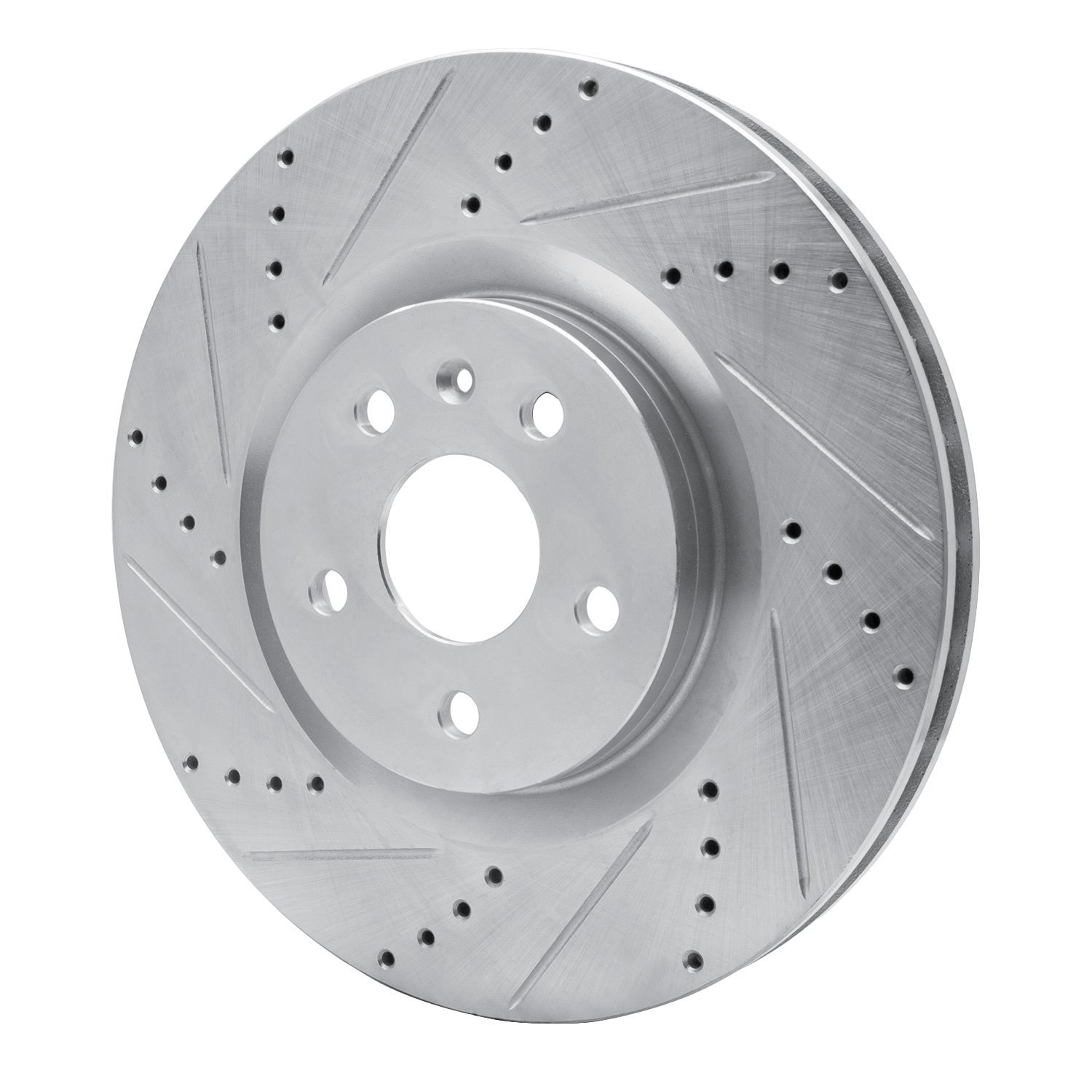 631-45017L Drilled/Slotted Brake Rotor [Silver], 2009-2017 GM, Position: Front Left
