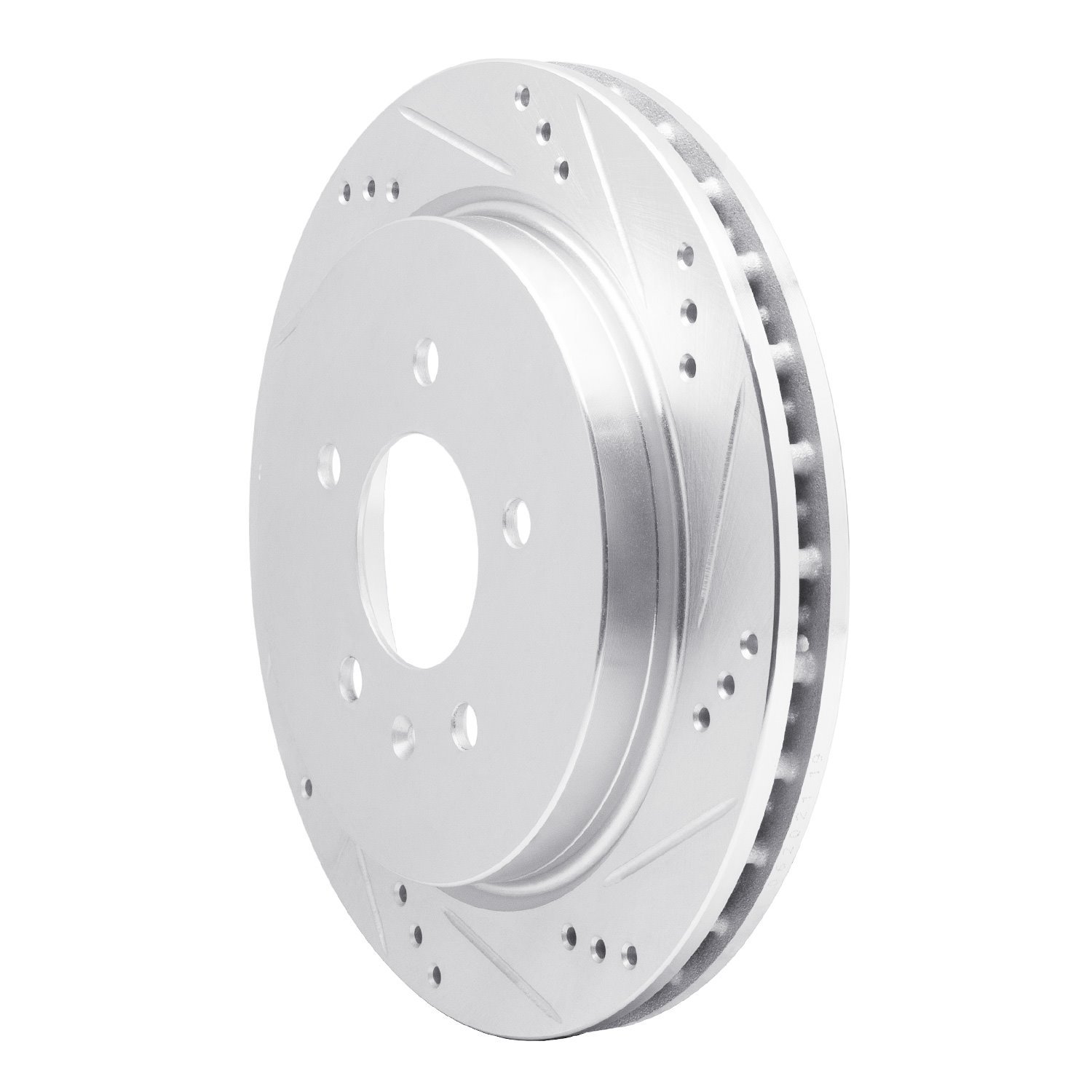 631-46014R Drilled/Slotted Brake Rotor [Silver], 2003-2011 GM, Position: Rear Right