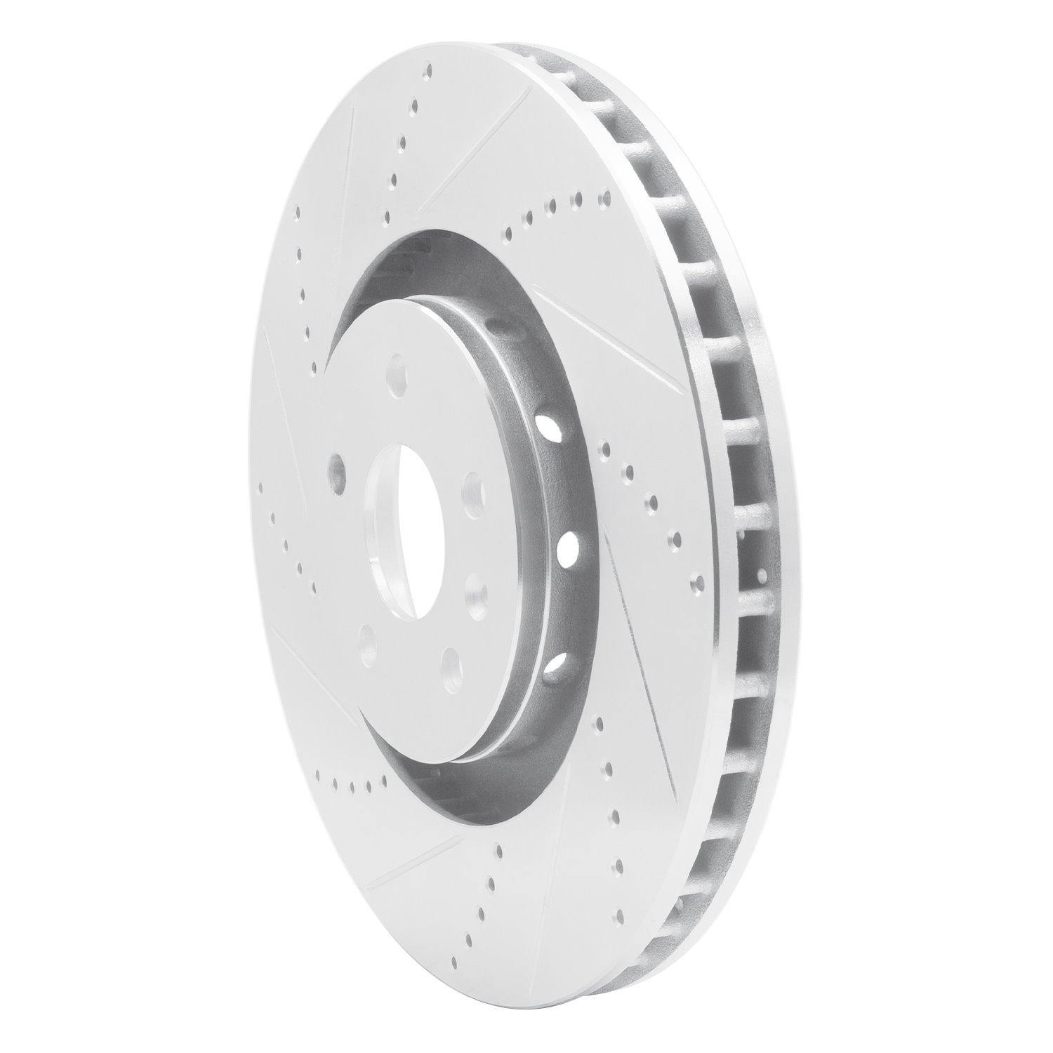 631-46029L Drilled/Slotted Brake Rotor [Silver], 2009-2015 GM, Position: Front Left