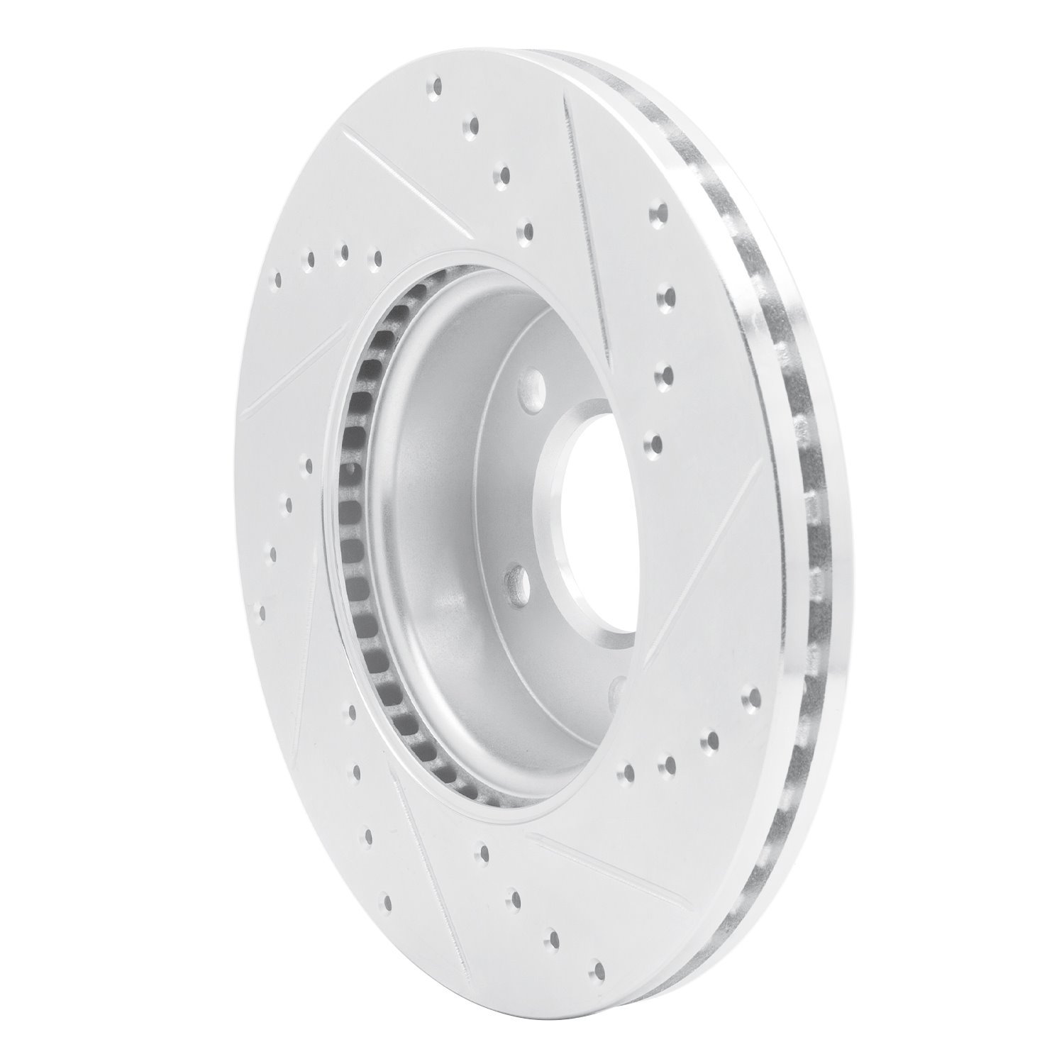 631-46033L Drilled/Slotted Brake Rotor [Silver], Fits Select GM, Position: Front Left