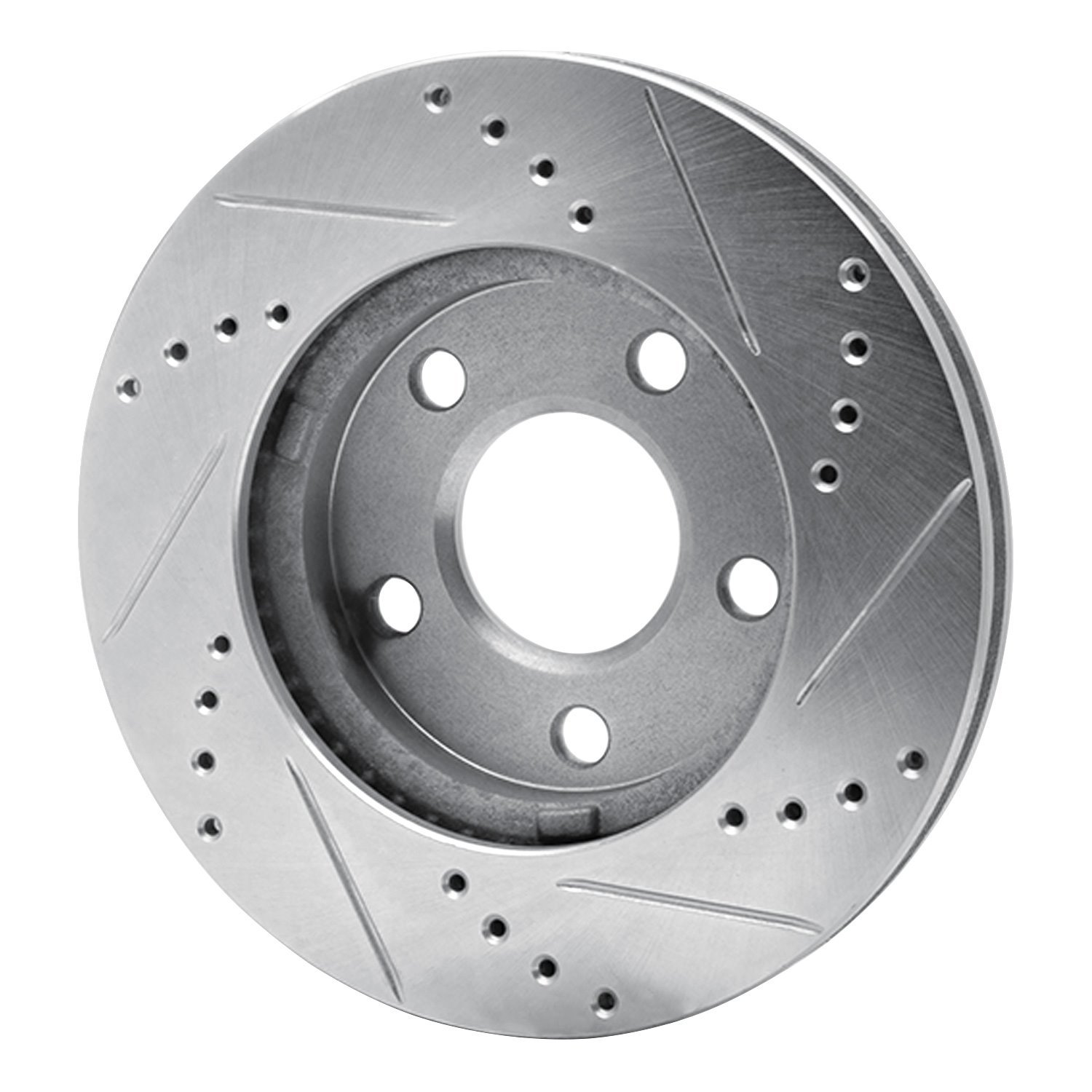 631-47028L Drilled/Slotted Brake Rotor [Silver], 1997-2005 GM, Position: Front Left