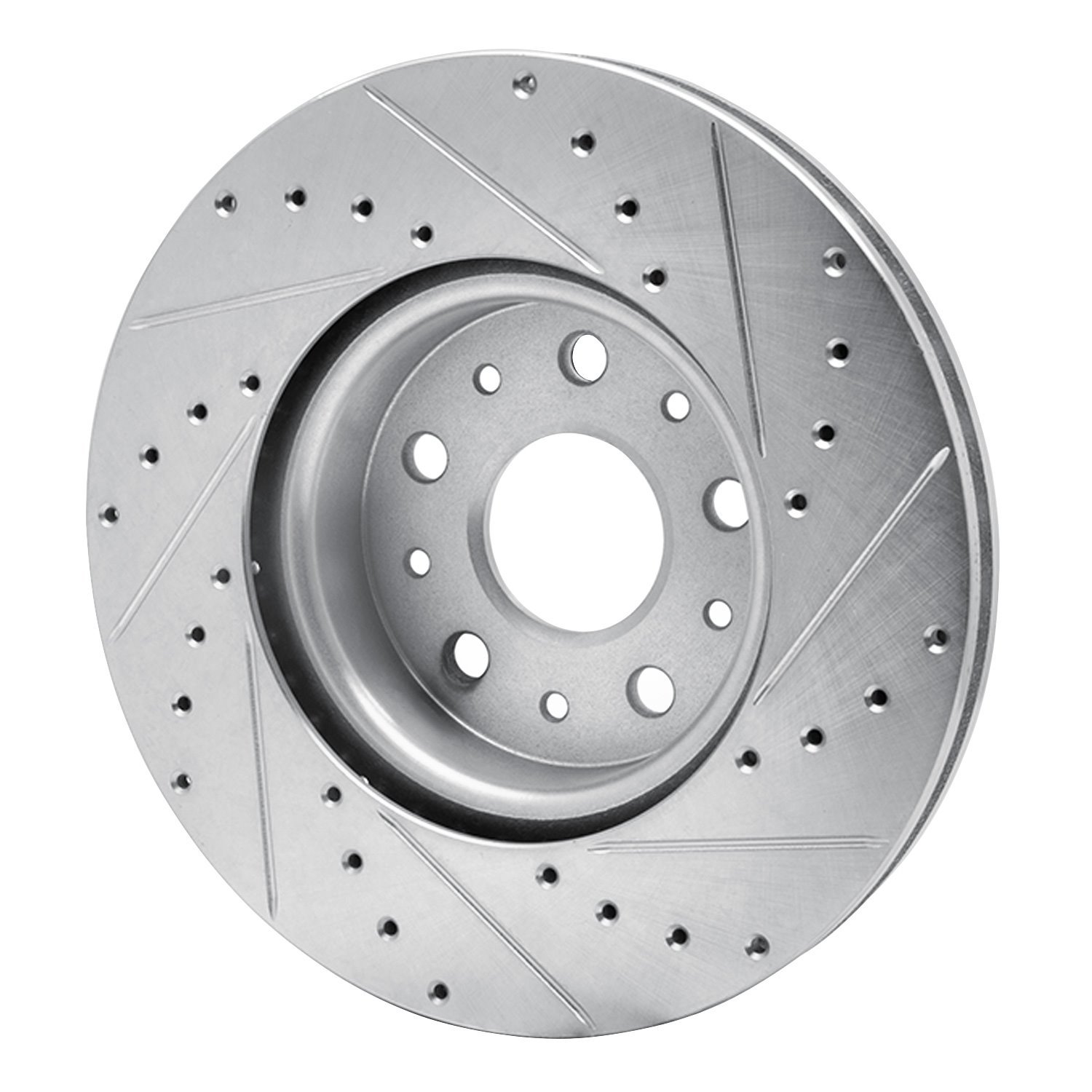 631-47055L Drilled/Slotted Brake Rotor [Silver], Fits Select GM, Position: Front Left