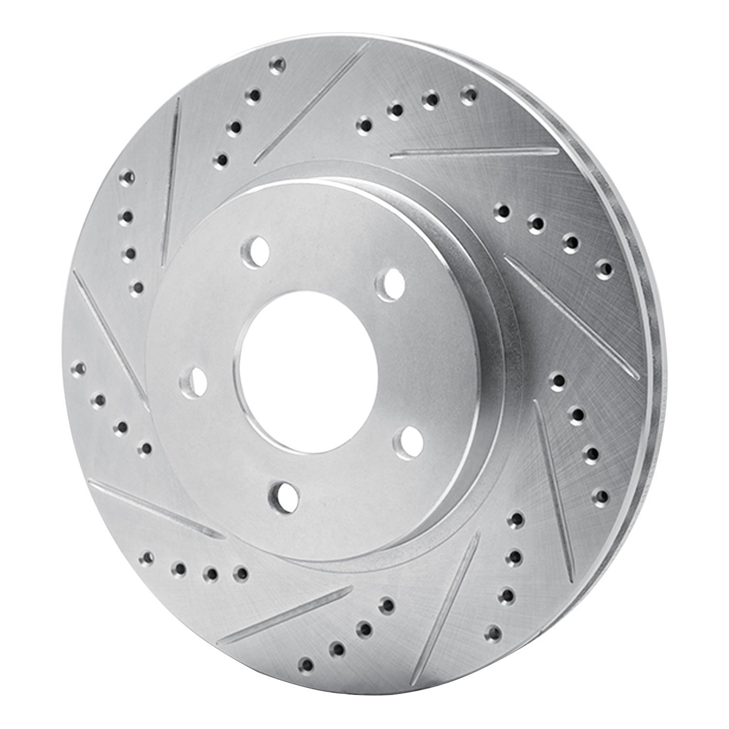 631-47063L Drilled/Slotted Brake Rotor [Silver], 2002-2007 GM, Position: Front Left