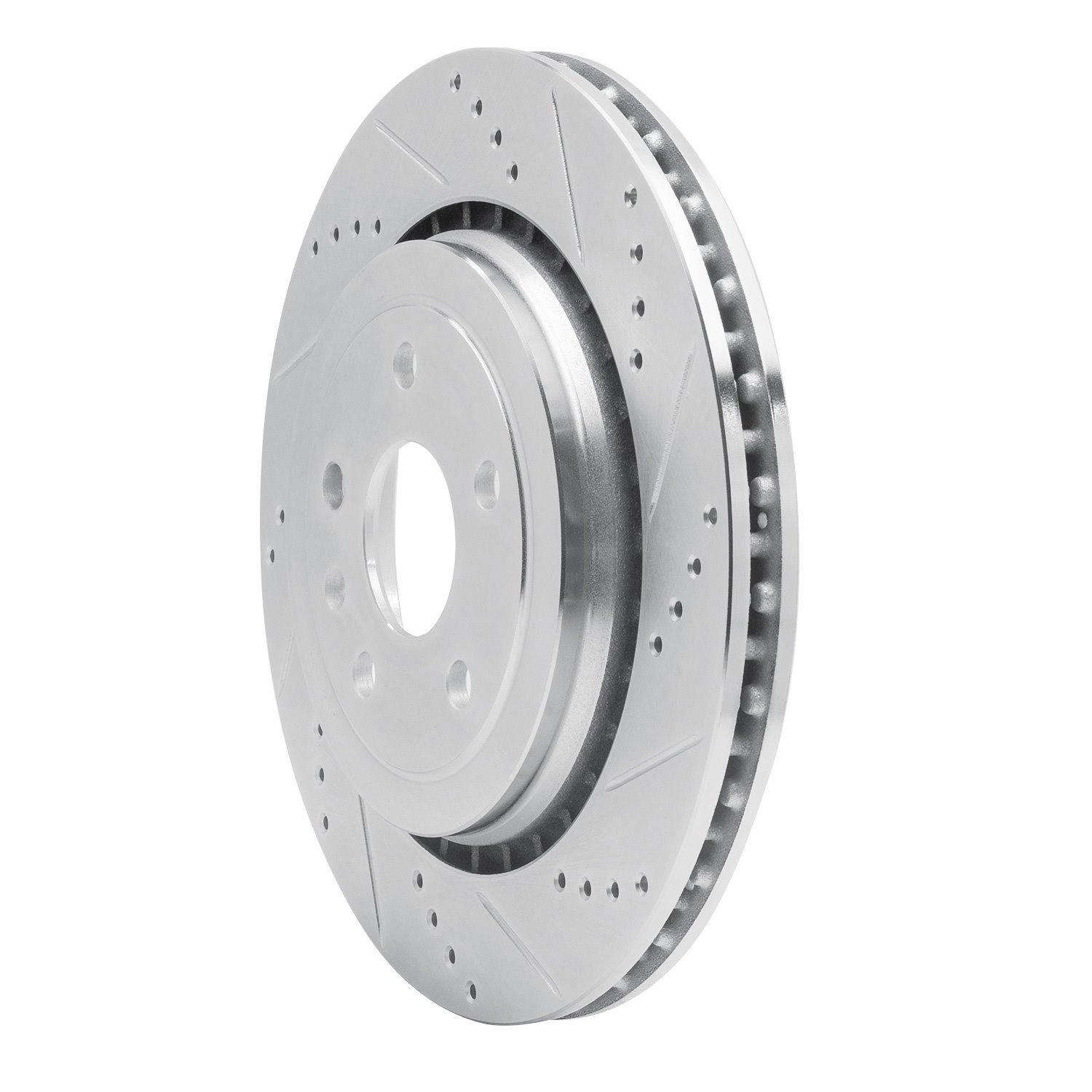 631-47074R Drilled/Slotted Brake Rotor [Silver], Fits Select GM, Position: Rear Right