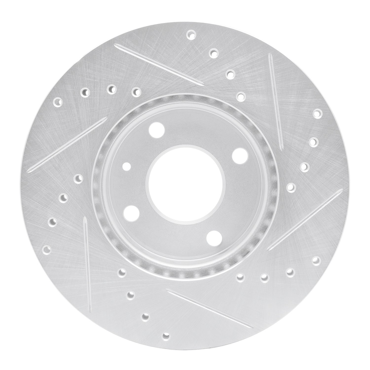 631-47076L Drilled/Slotted Brake Rotor [Silver], Fits Select GM, Position: Front Left