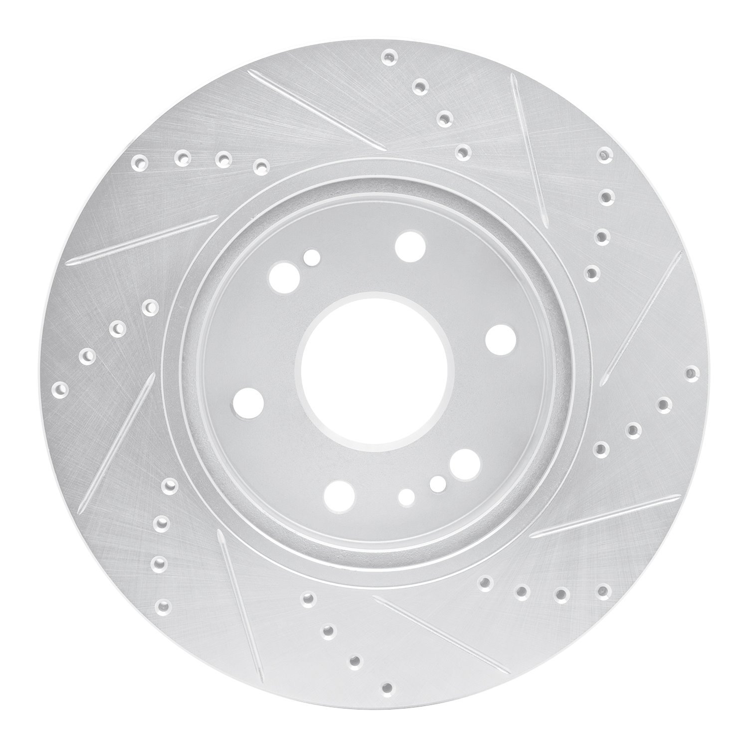 631-47080L Drilled/Slotted Brake Rotor [Silver], Fits Select GM, Position: Front Left