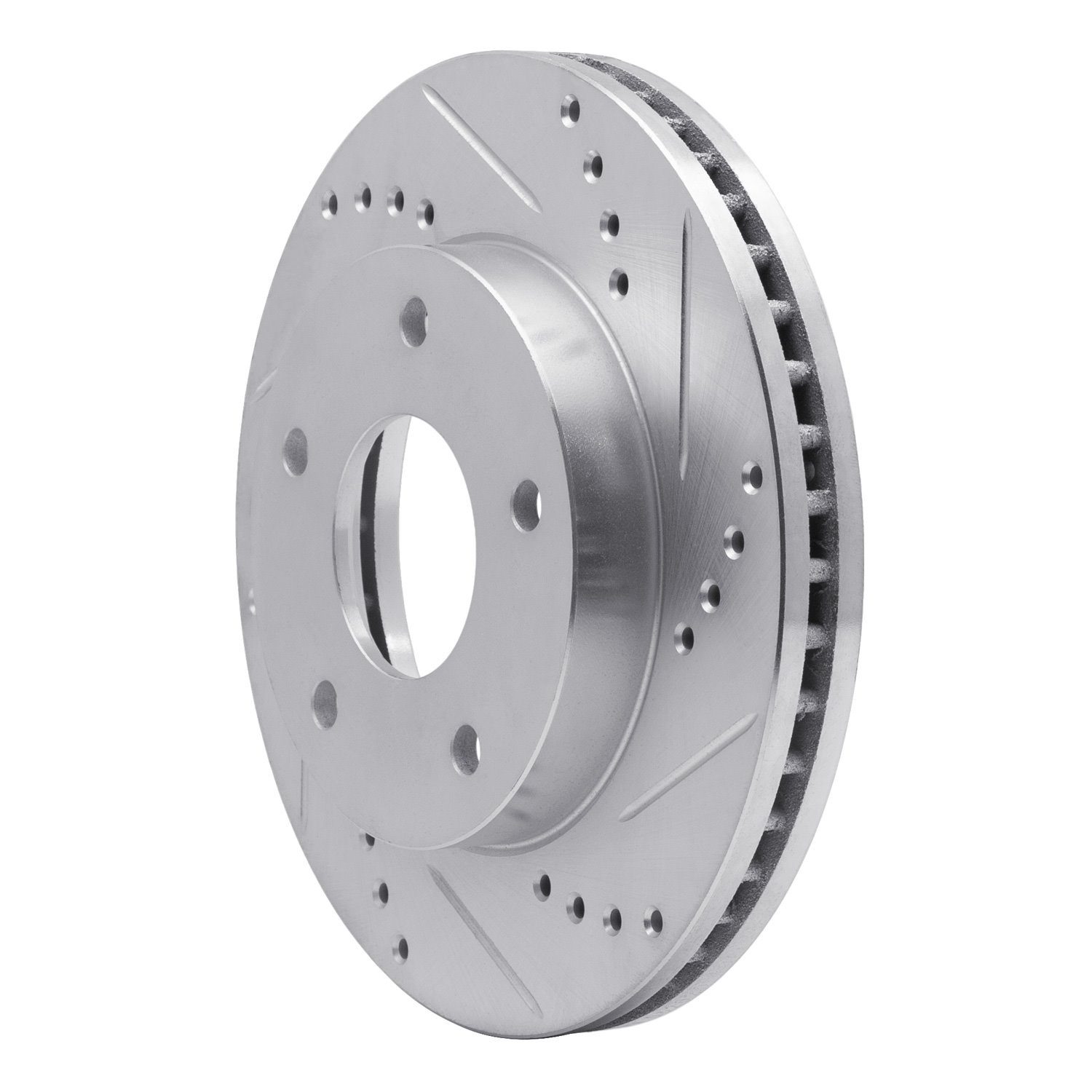 631-48005R Drilled/Slotted Brake Rotor [Silver], 1979-1998 GM, Position: Front Right,Rear Right