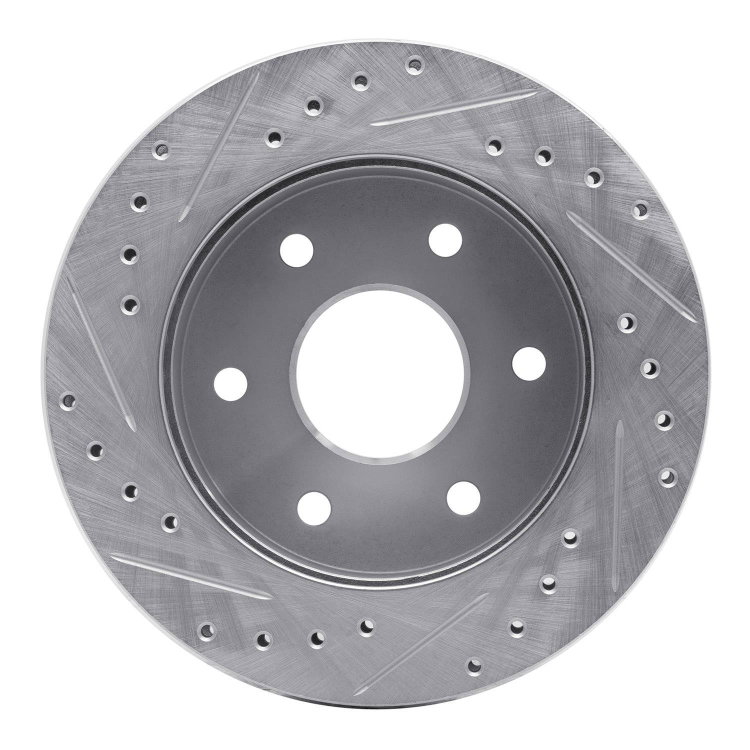 631-48008R Drilled/Slotted Brake Rotor [Silver], 1988-2000 GM, Position: Front Right