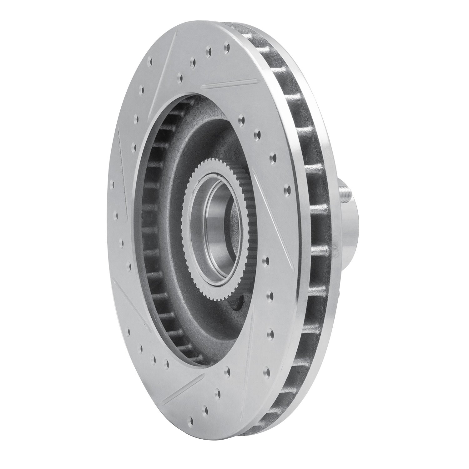 631-48025R Drilled/Slotted Brake Rotor [Silver], 1993-1995 GM, Position: Front Right