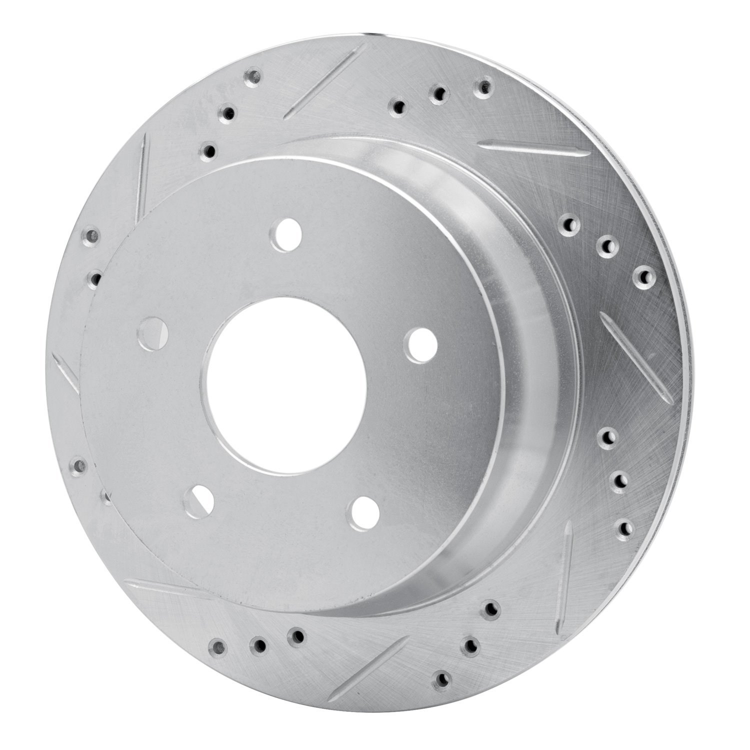 631-48032L Drilled/Slotted Brake Rotor [Silver], 1997-2005 GM, Position: Rear Left