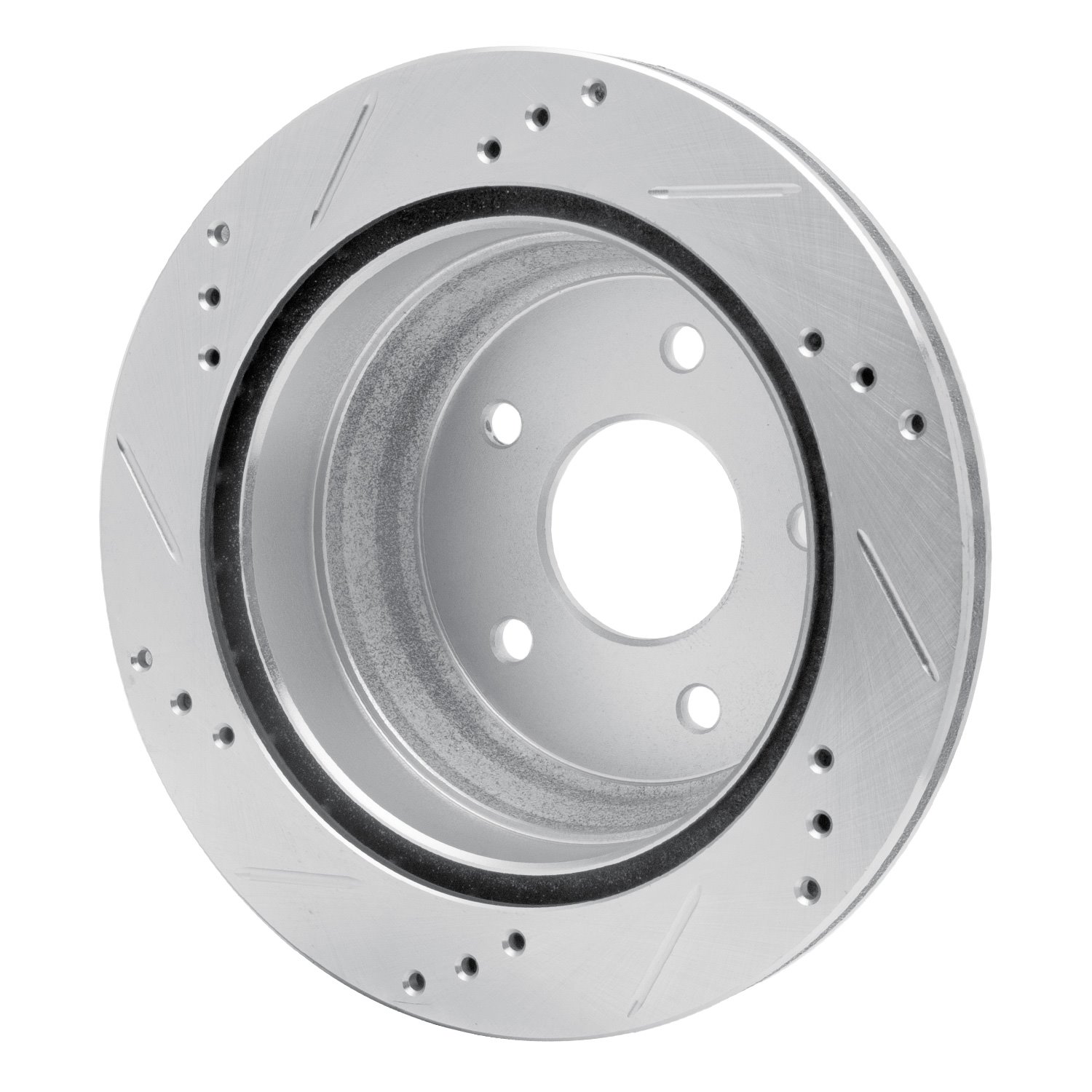 631-48032R Drilled/Slotted Brake Rotor [Silver], 1997-2005 GM, Position: Rear Right