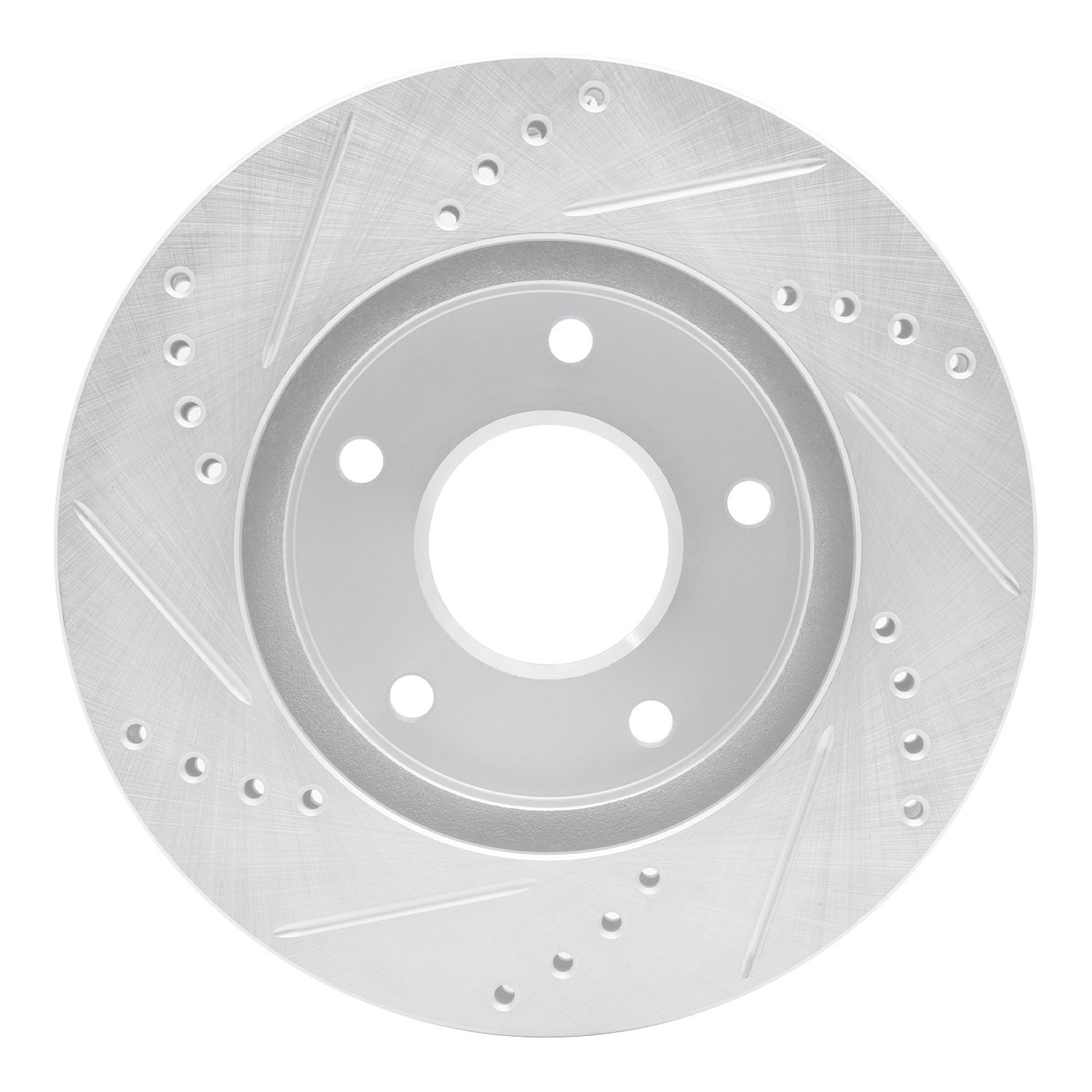 631-48034R Drilled/Slotted Brake Rotor [Silver], 1997-2005 GM, Position: Front Right