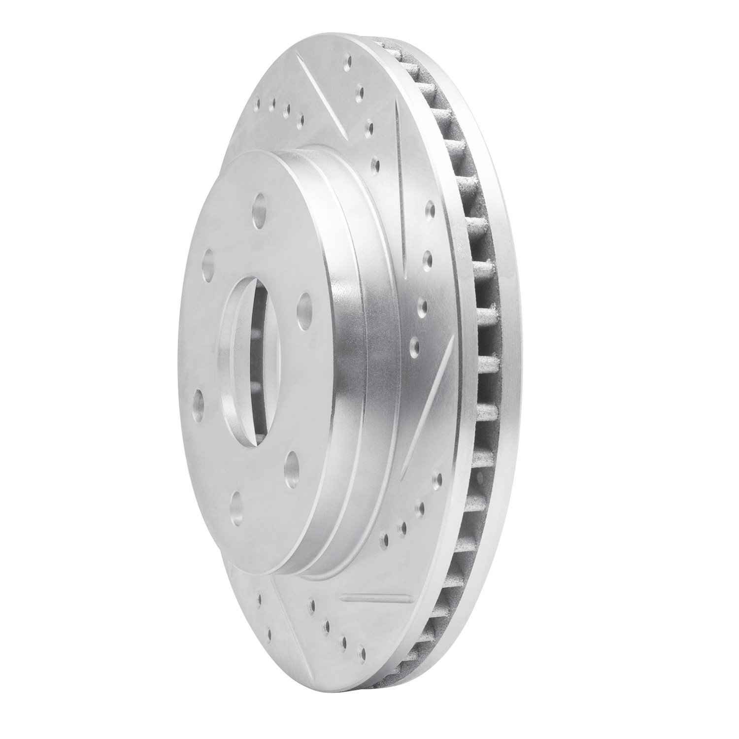 631-48036R Drilled/Slotted Brake Rotor [Silver], 1999-2008 GM, Position: Front Right