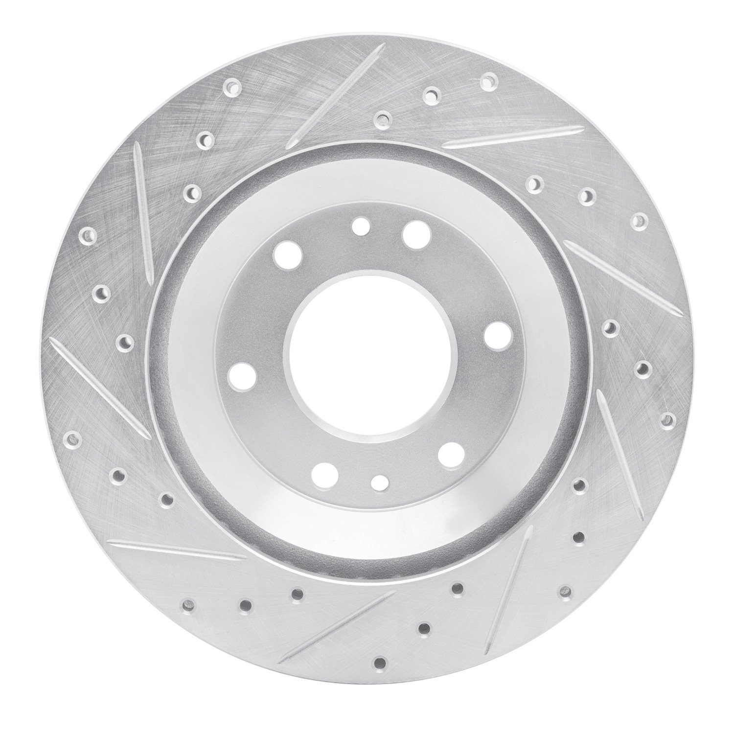 631-48044R Drilled/Slotted Brake Rotor [Silver], 2002-2005 GM, Position: Front Right