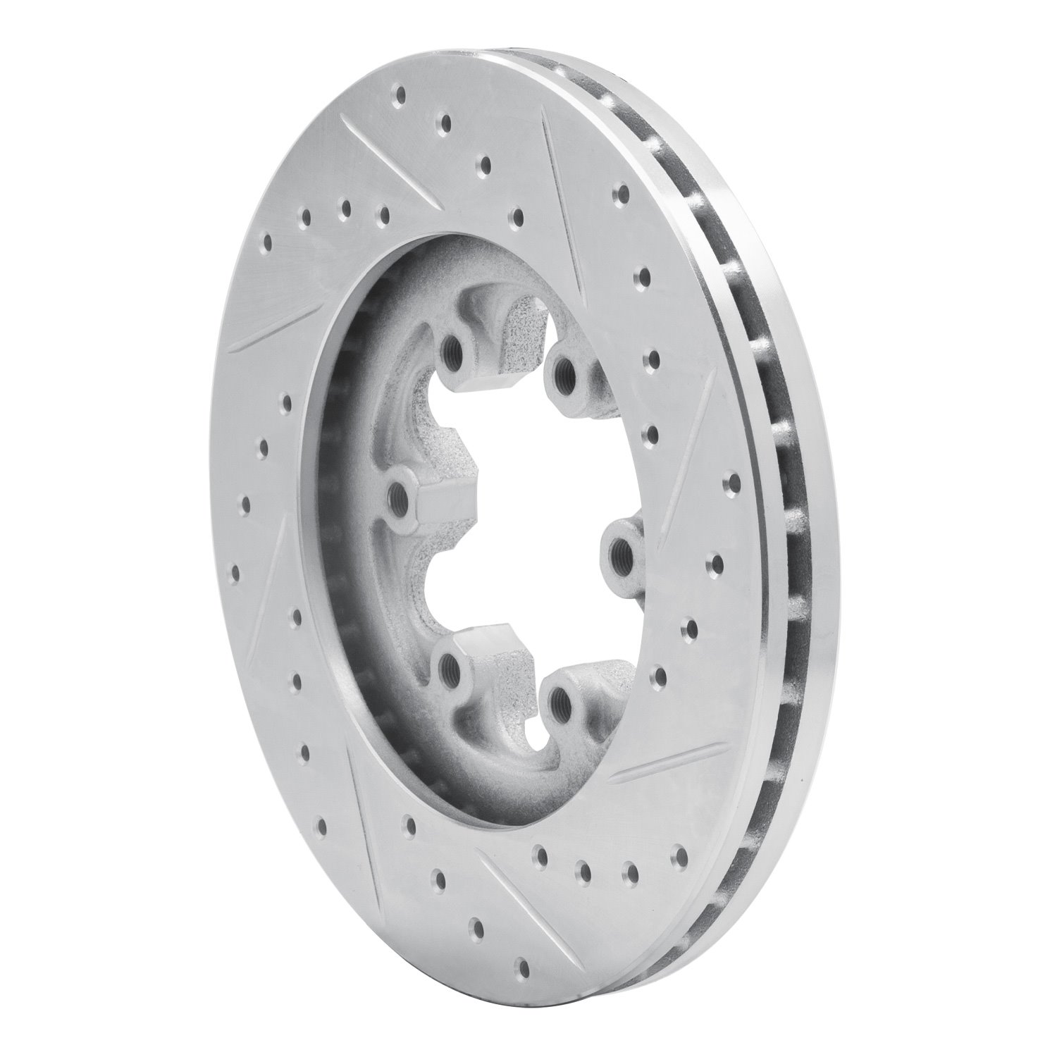 631-48049L Drilled/Slotted Brake Rotor [Silver], 2004-2008 GM, Position: Front Left