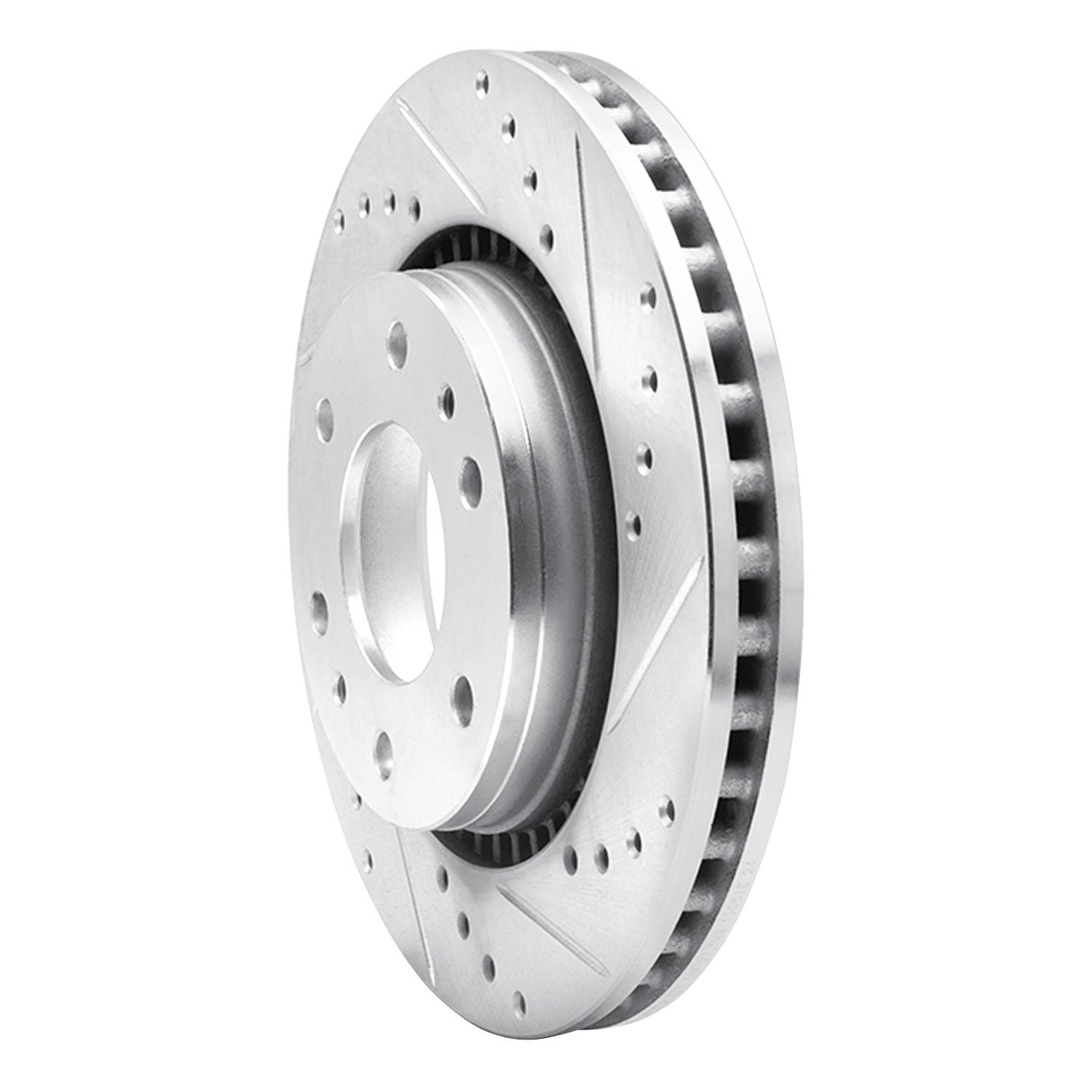 631-48052R Drilled/Slotted Brake Rotor [Silver], 2006-2009 GM, Position: Front Right
